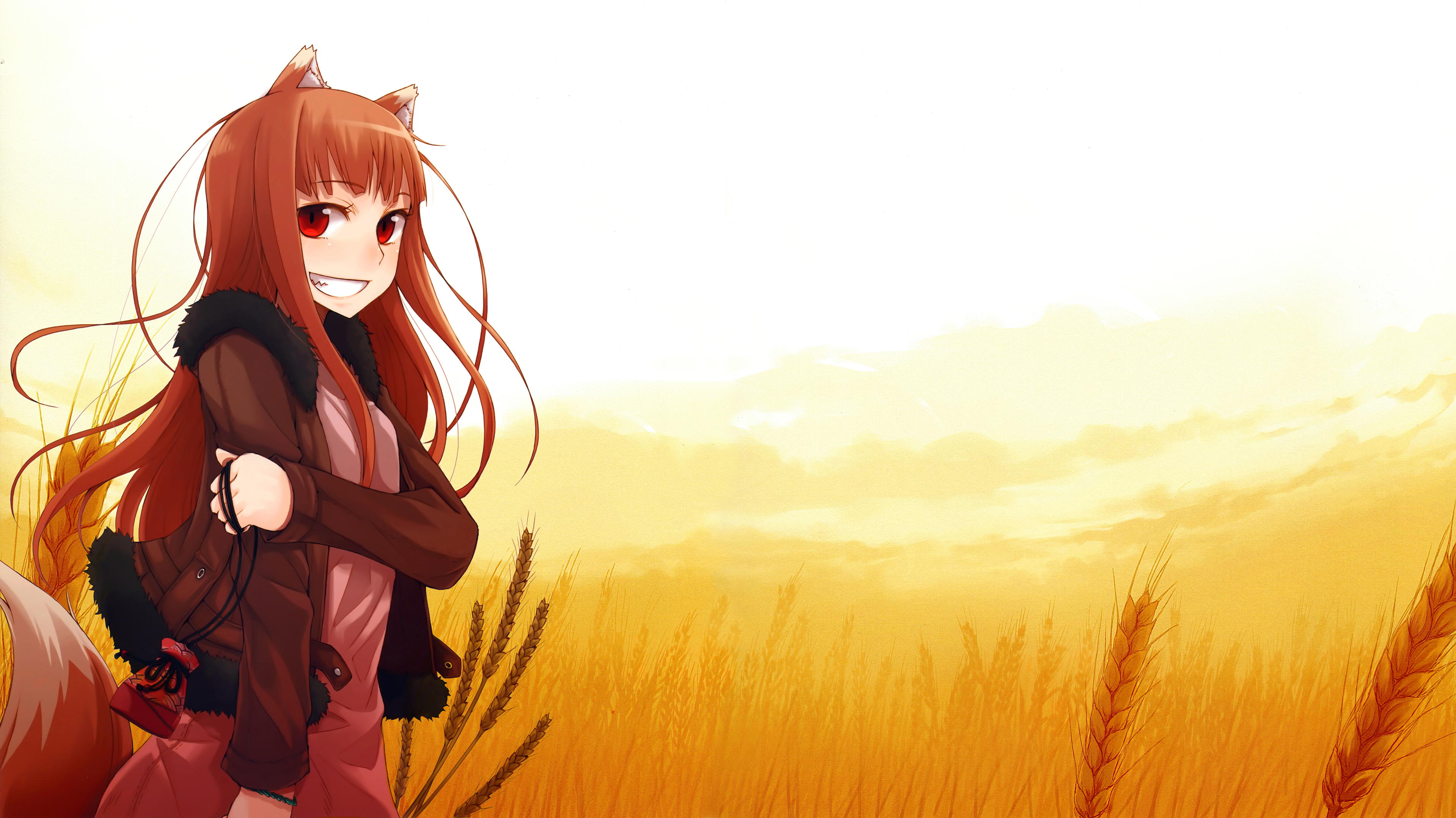 4K wallpaper I made after watching Spice & Wolf, then reading it and falling in love with Holo all over again