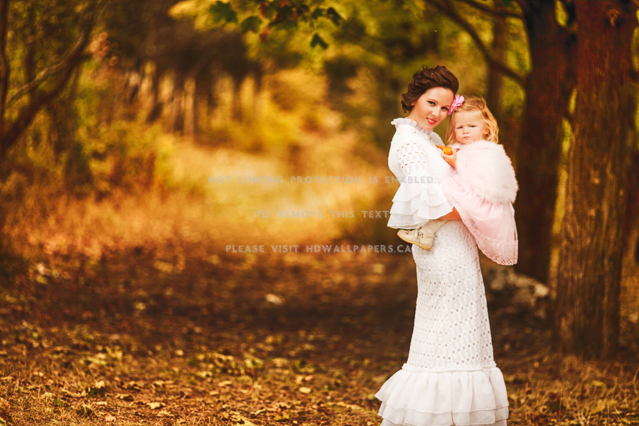 mother's love child autumn girl bonding