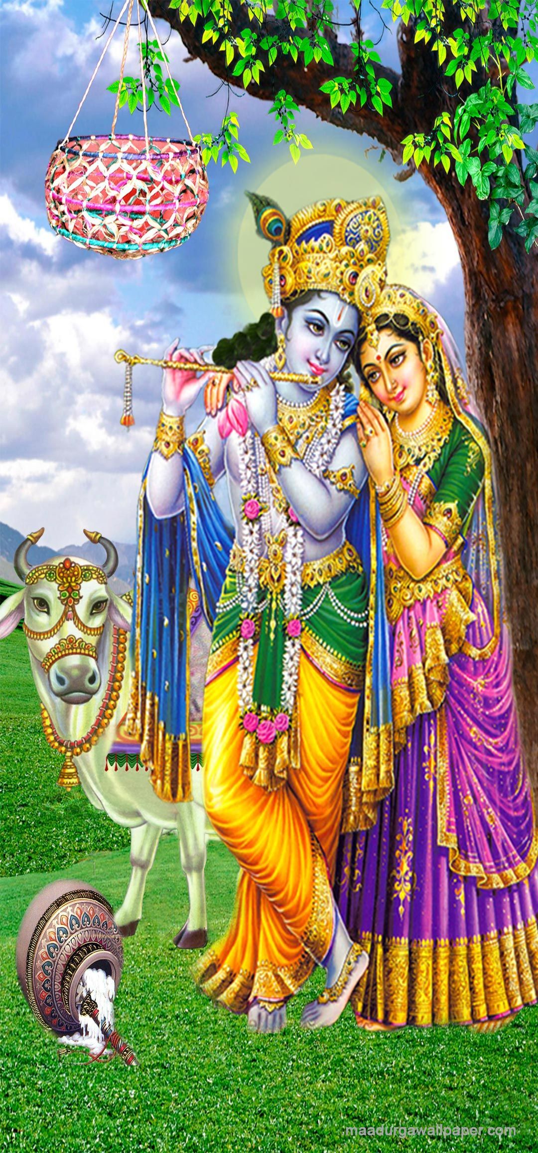 Lord Krishna mobile screen background