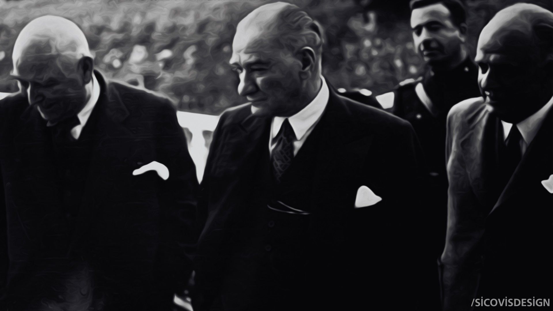 Mustafa Kemal Atatürk, Monochrome Wallpaper HD / Desktop