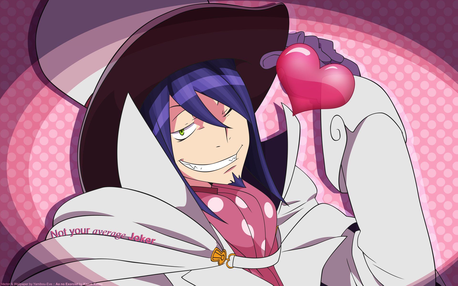 Purple hair anime anime boys hearts Ao no Exorcist Mephisto Pheles hats wallpaperx1200