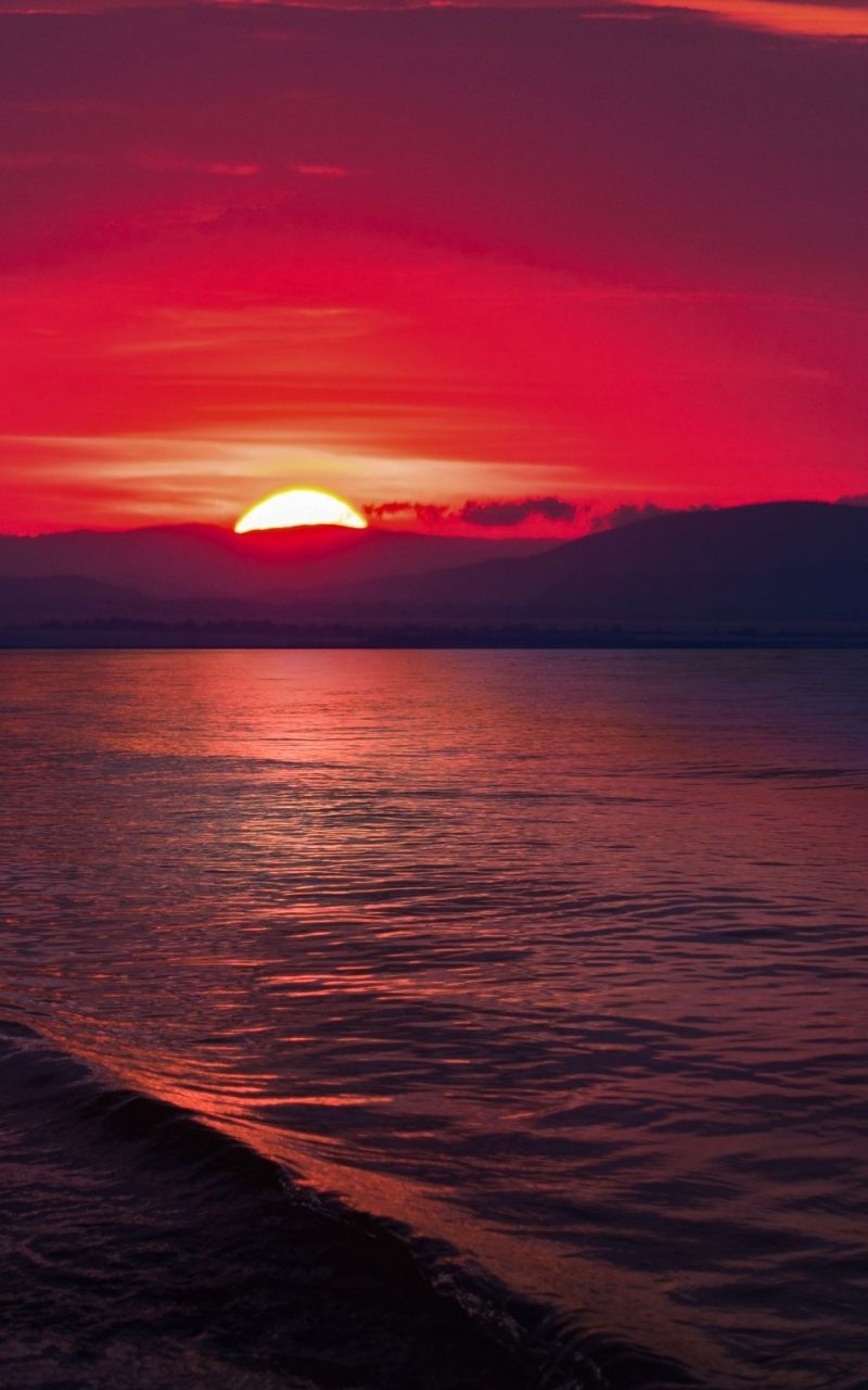Free download Download Sunset Sea Hills Pure 4K Ultra HD Mobile