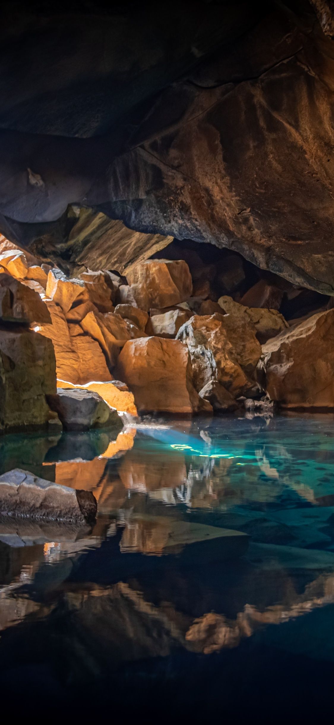 Iceland Cave Surrouned With Blue Body Of Water 5k iPhone XS, iPhone 10, iPhone X HD 4k Wallpaper, Image, Background, Photo and Picture