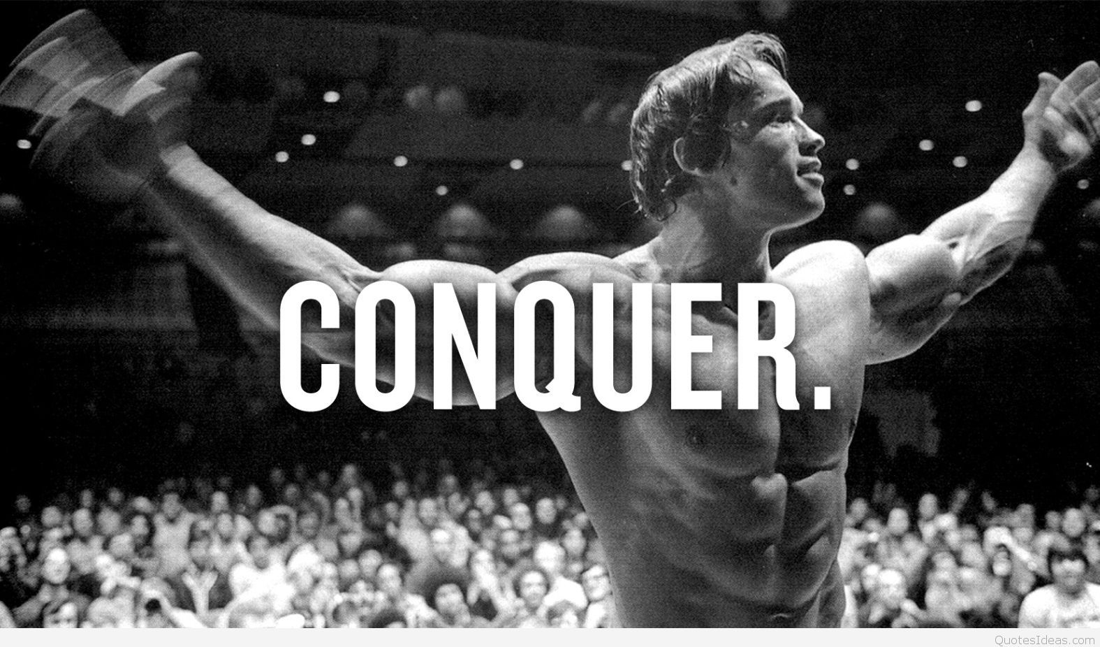 Conquer Arnold wallpaper bodybuilding quote