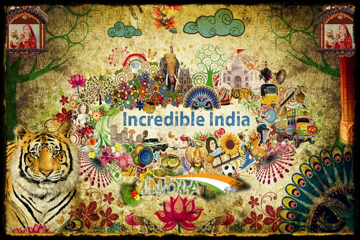 Incredible India Drawing/Drawing on Cultural Diversity of India/Incredible  Heritage of India - YouTube