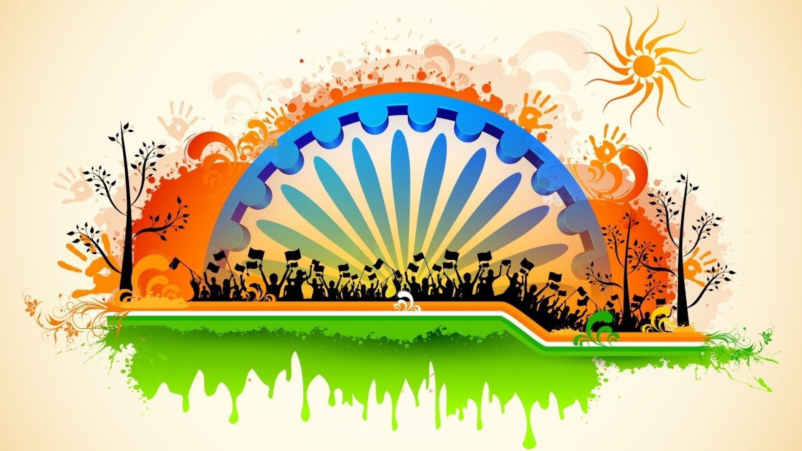 Happy Republic Day HD Wallpaper with Indian Flag