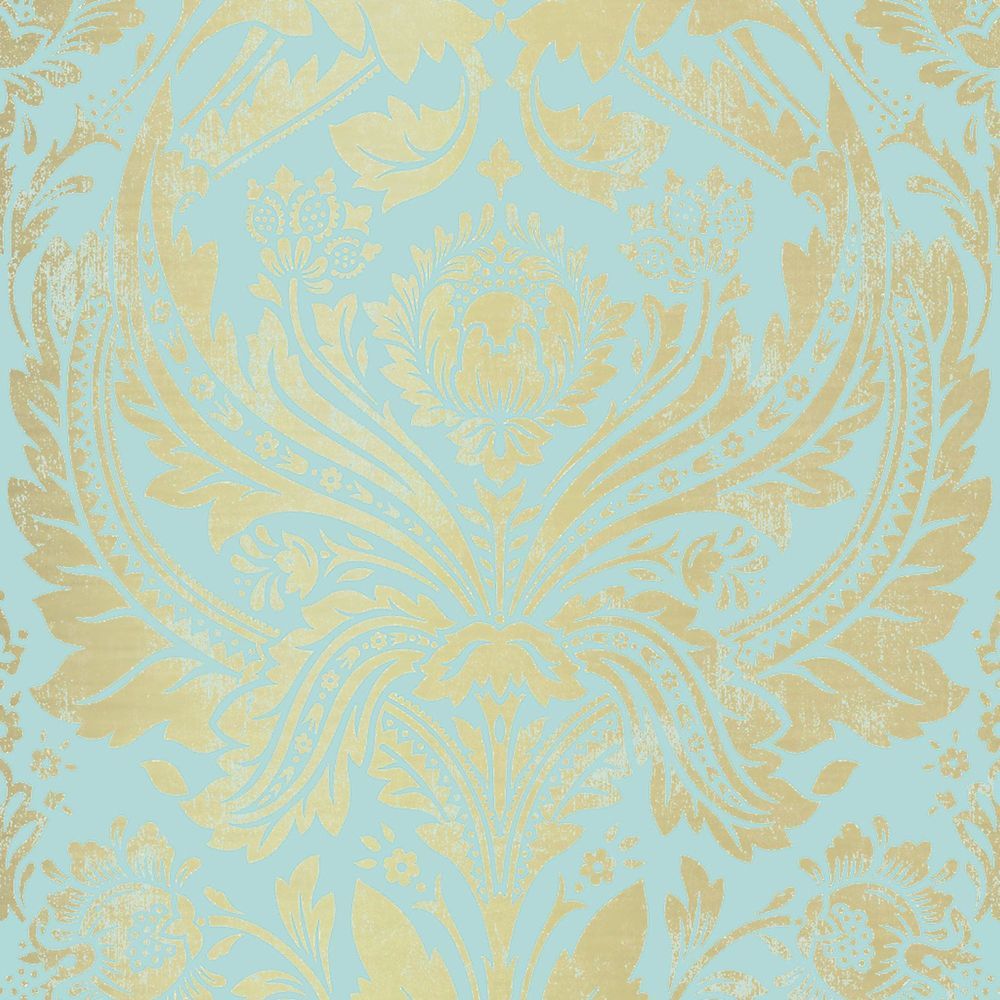 Graham & Brown Damask Aqua Gold Wallpaper. The Home Depot Canada