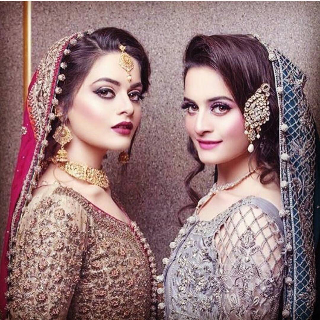 Pakistani Twin Actresses Aiman & Minal's Bridal Photo Shoot 2017.