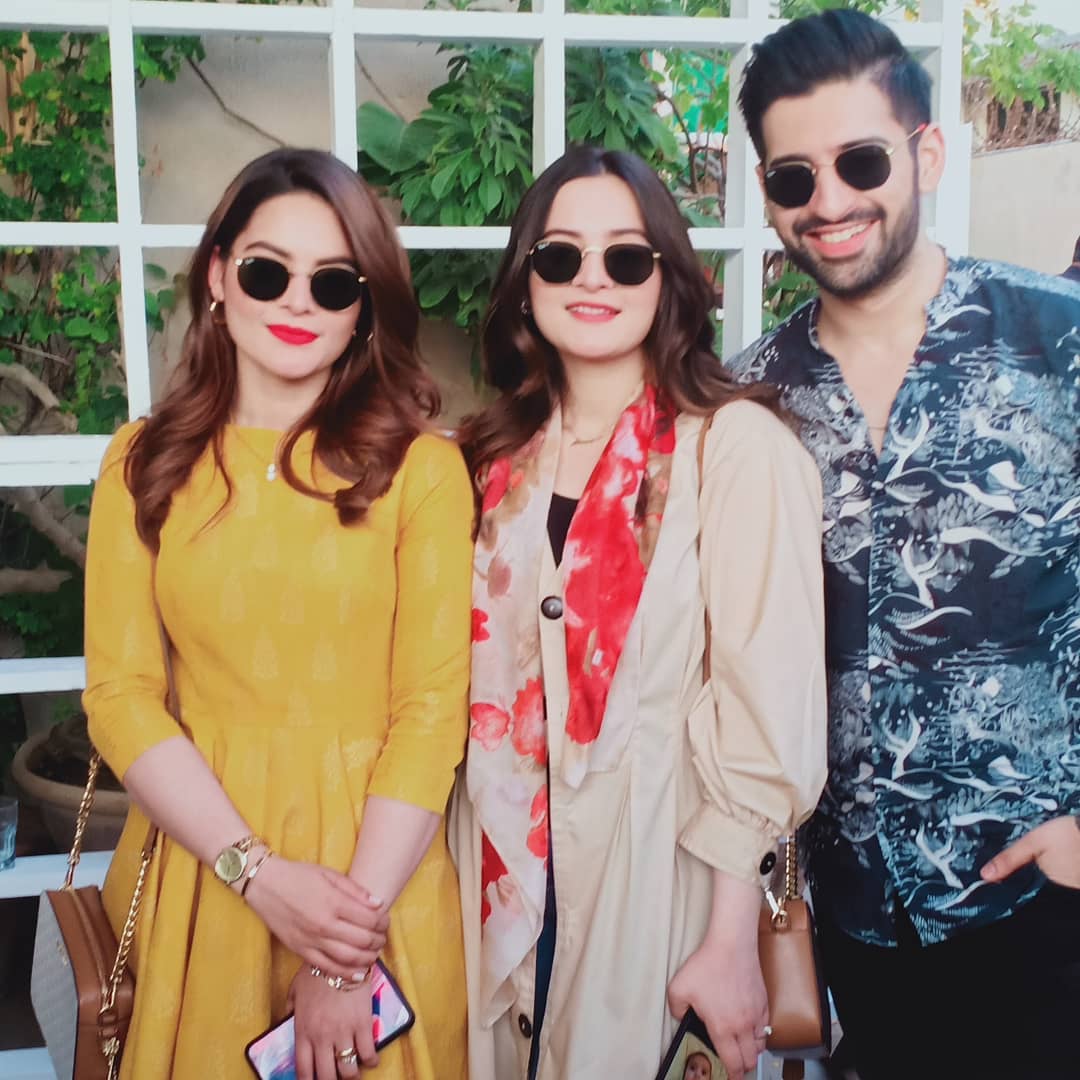 Beautiful Aiman Khan Minal and Muneeb Butt at an Event. Pakistani