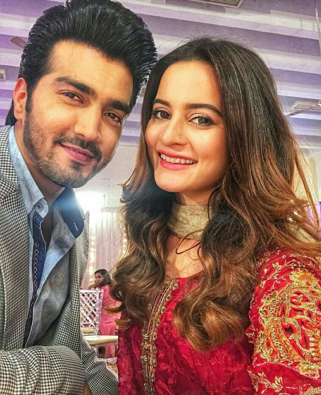 Aiman Khan and shahzad sheikh. Pakistani actress