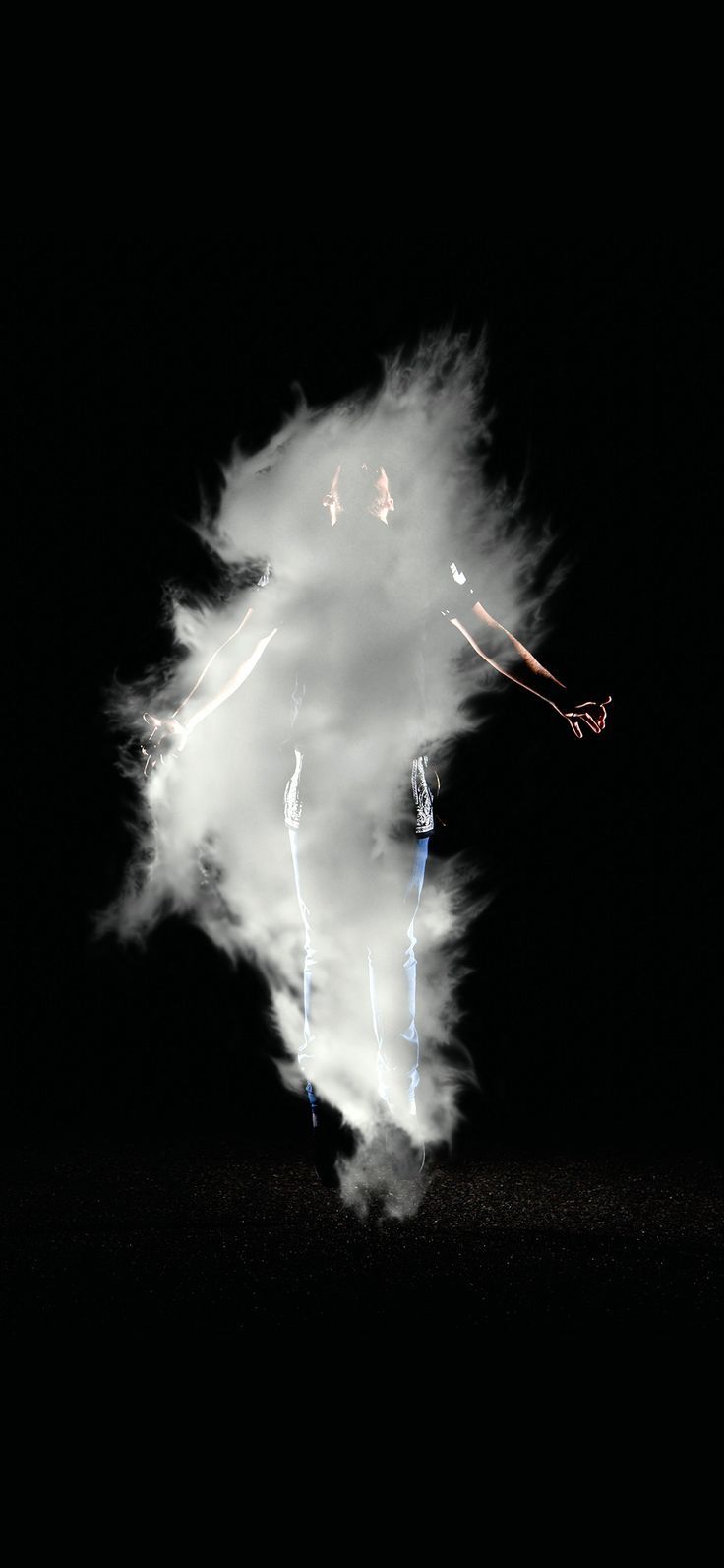 iPhone X wallpaper, man dark smoke illustration art black