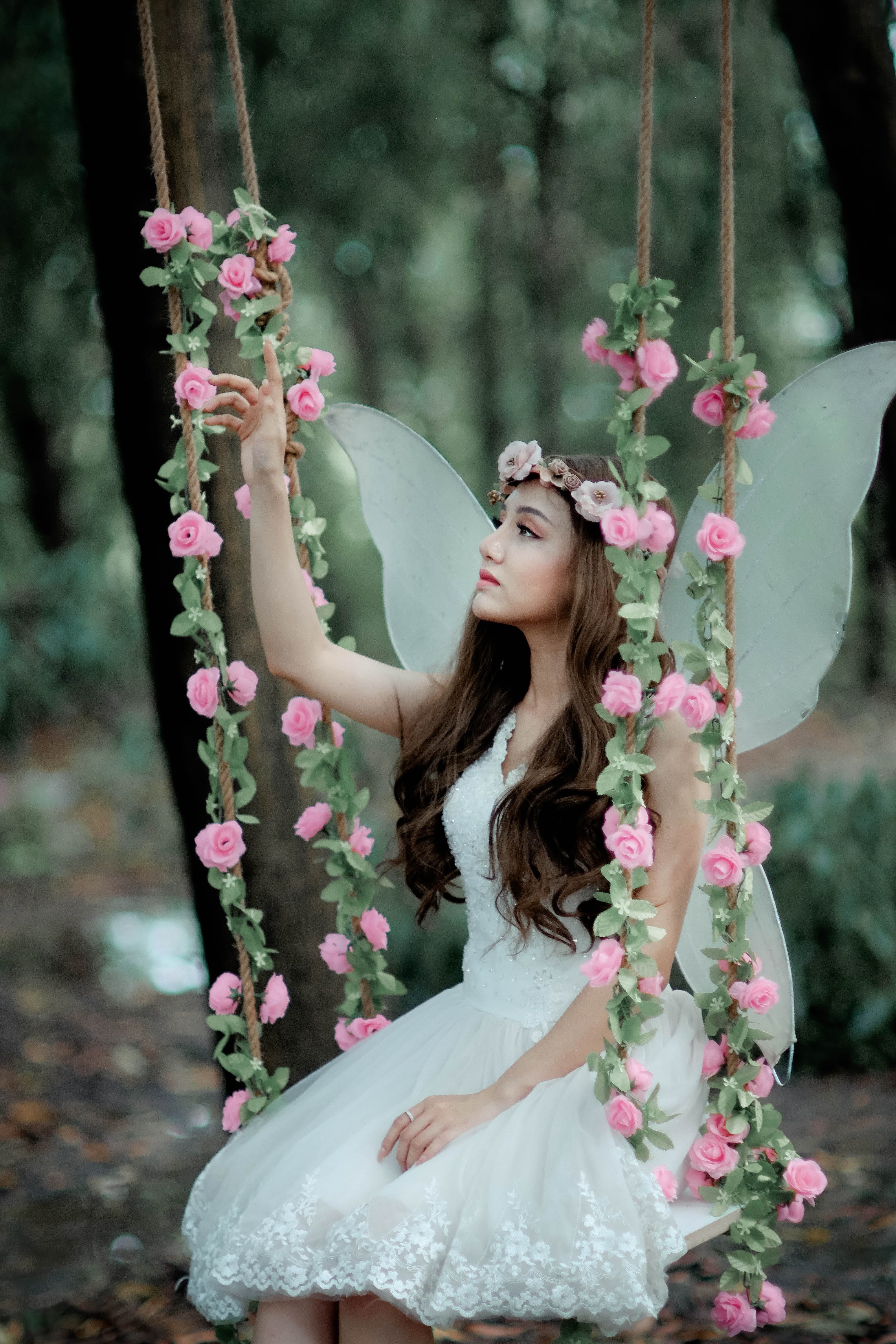 Woman Posing Like Fairy · Free