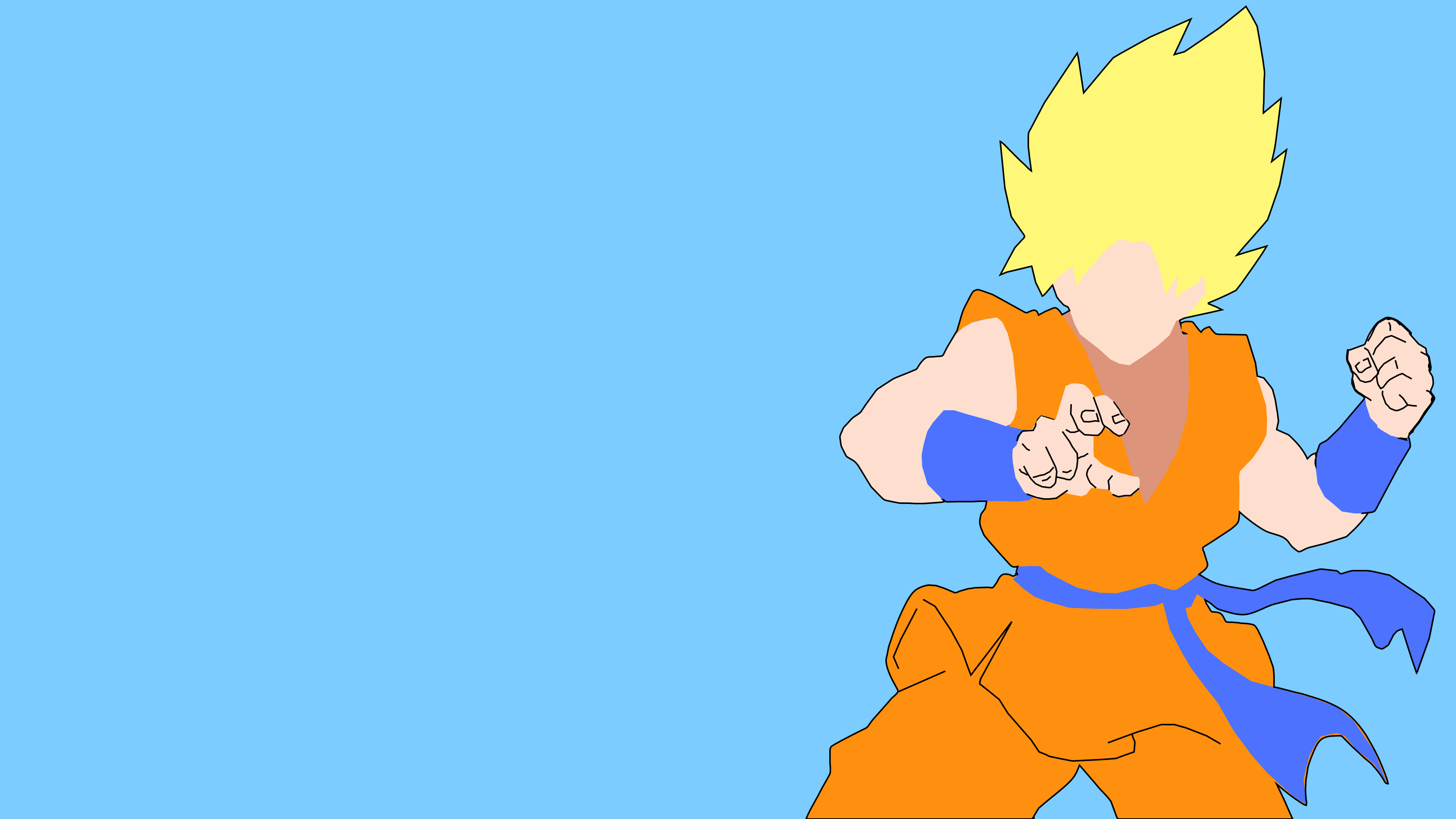 My minimalist Goku wallpaper, high quality version available in the comments