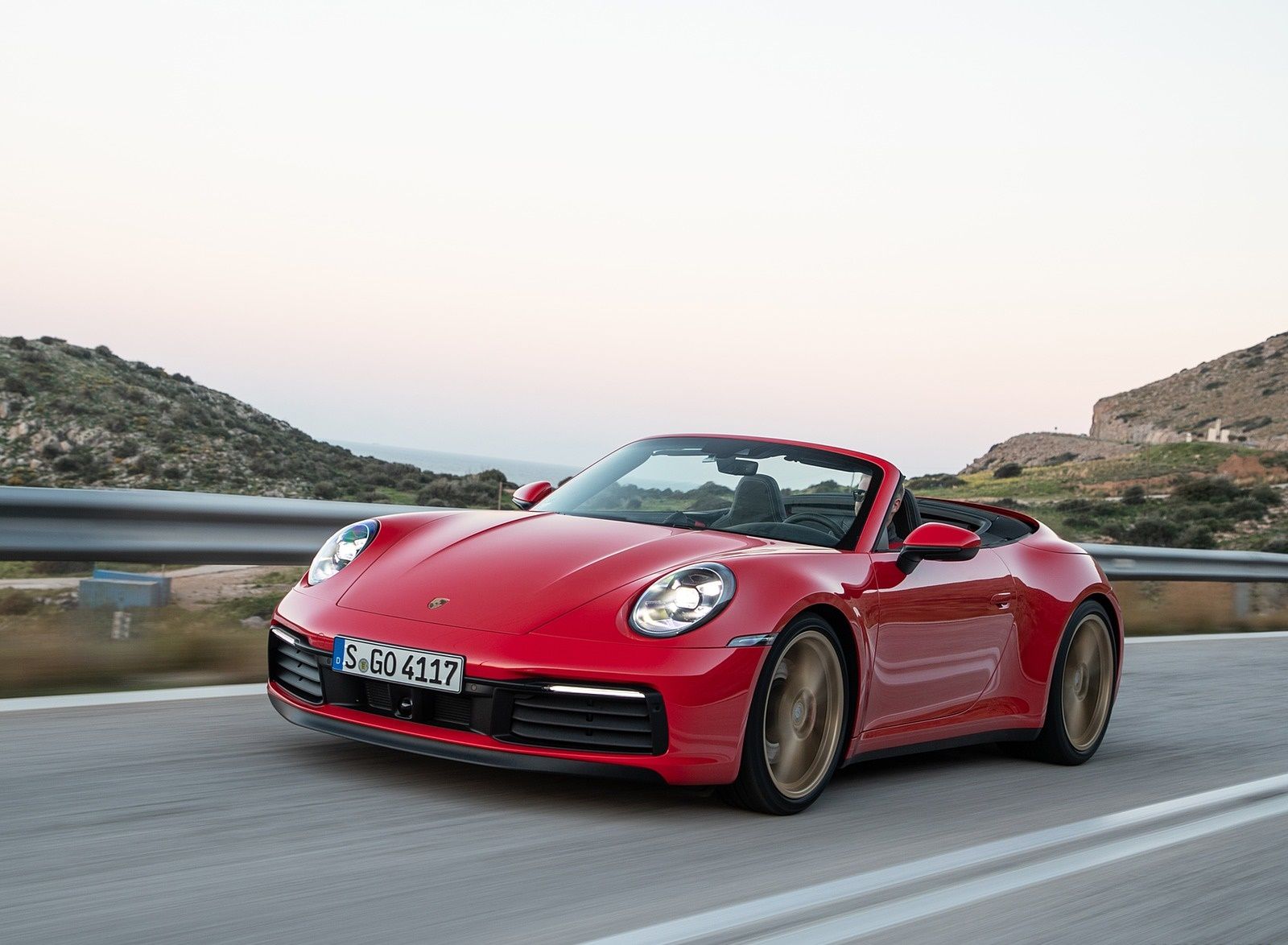 Porsche 911 Carrera 4S Cabriolet (Color: India Red) Front