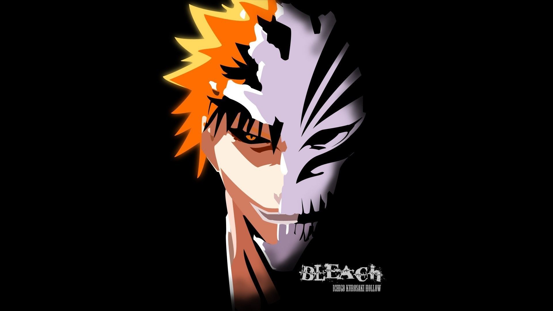 Bleach, Kurosaki Ichigo, Hollow, Black Background Wallpaper HD