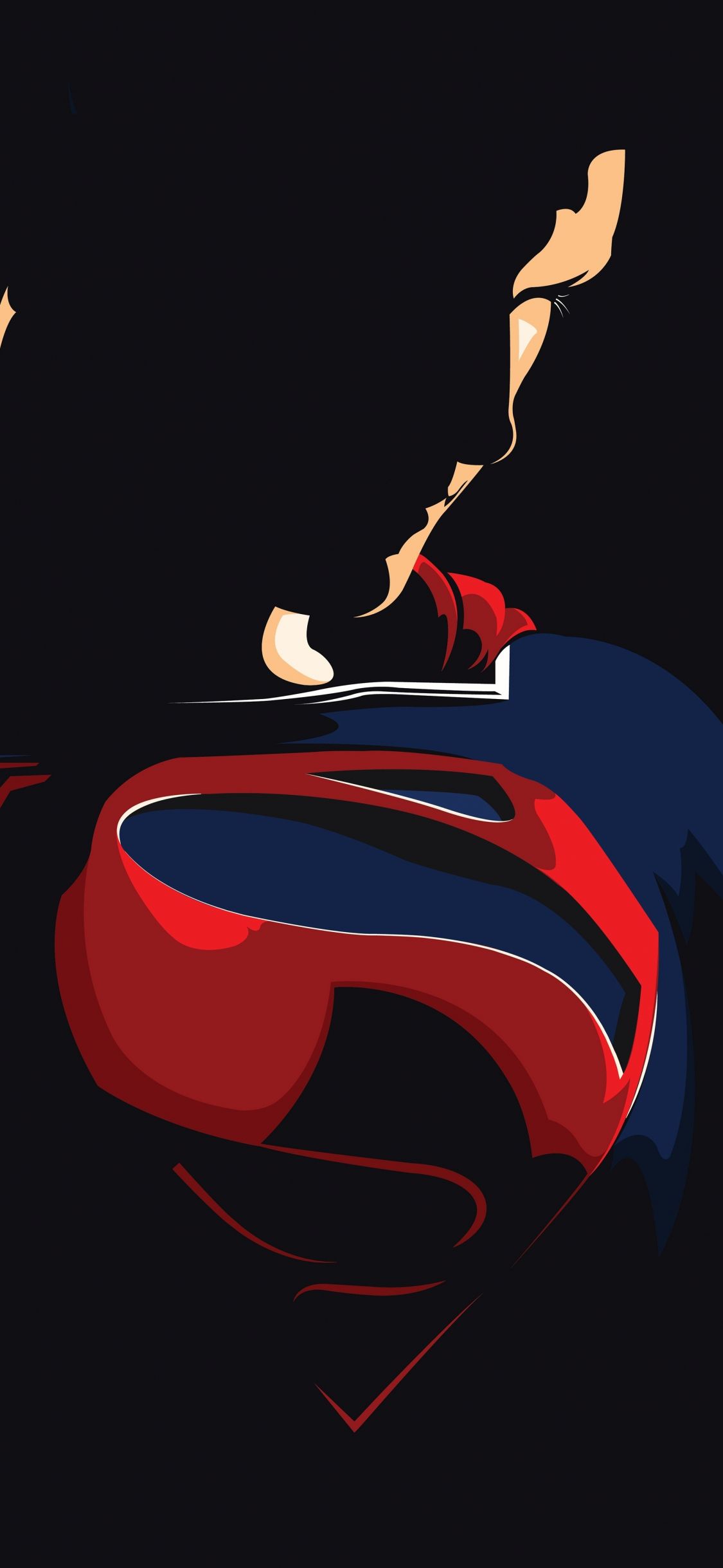 Download 1125x2436 wallpaper superman, justice league, minimal