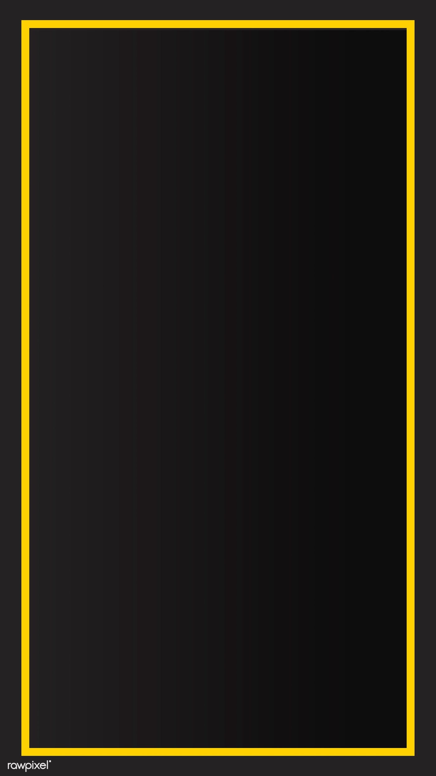 Download premium illustration of Yellow border black mobile phone