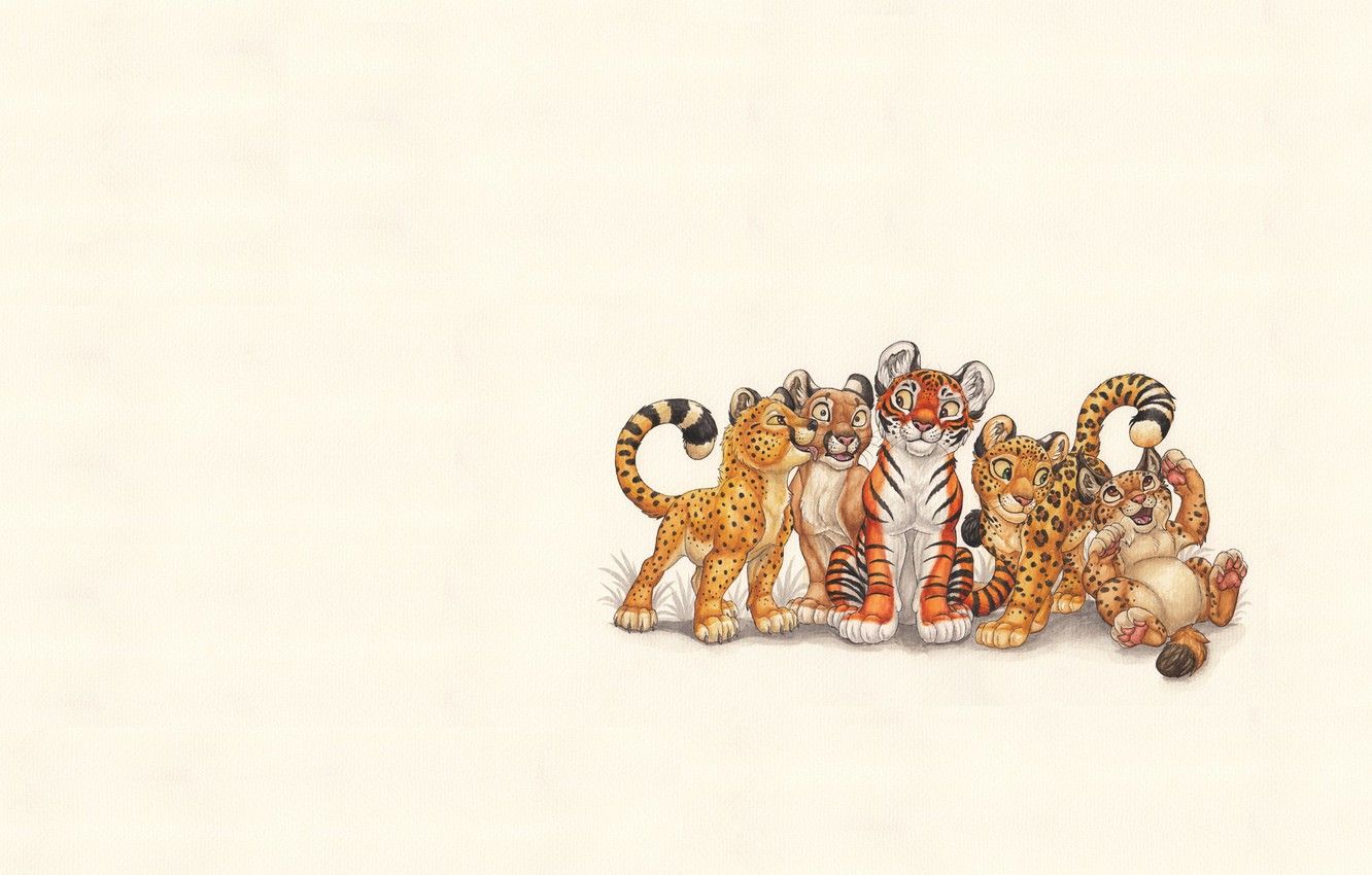 Wallpaper cats, animals, minimalism, art, kittens, spots image