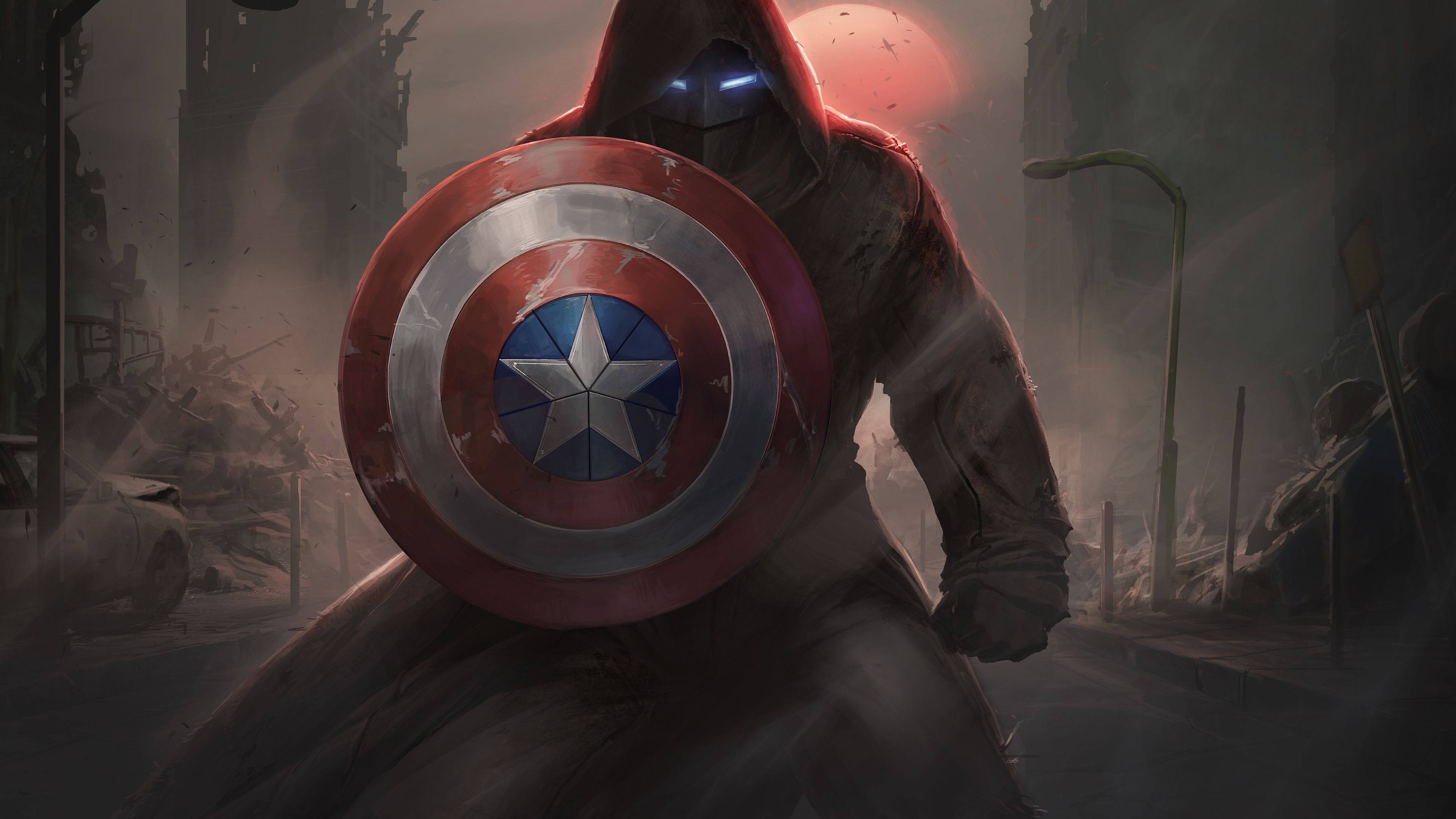 Wallpaper 4k Captain America With His Shield Iron Mask Contest Of