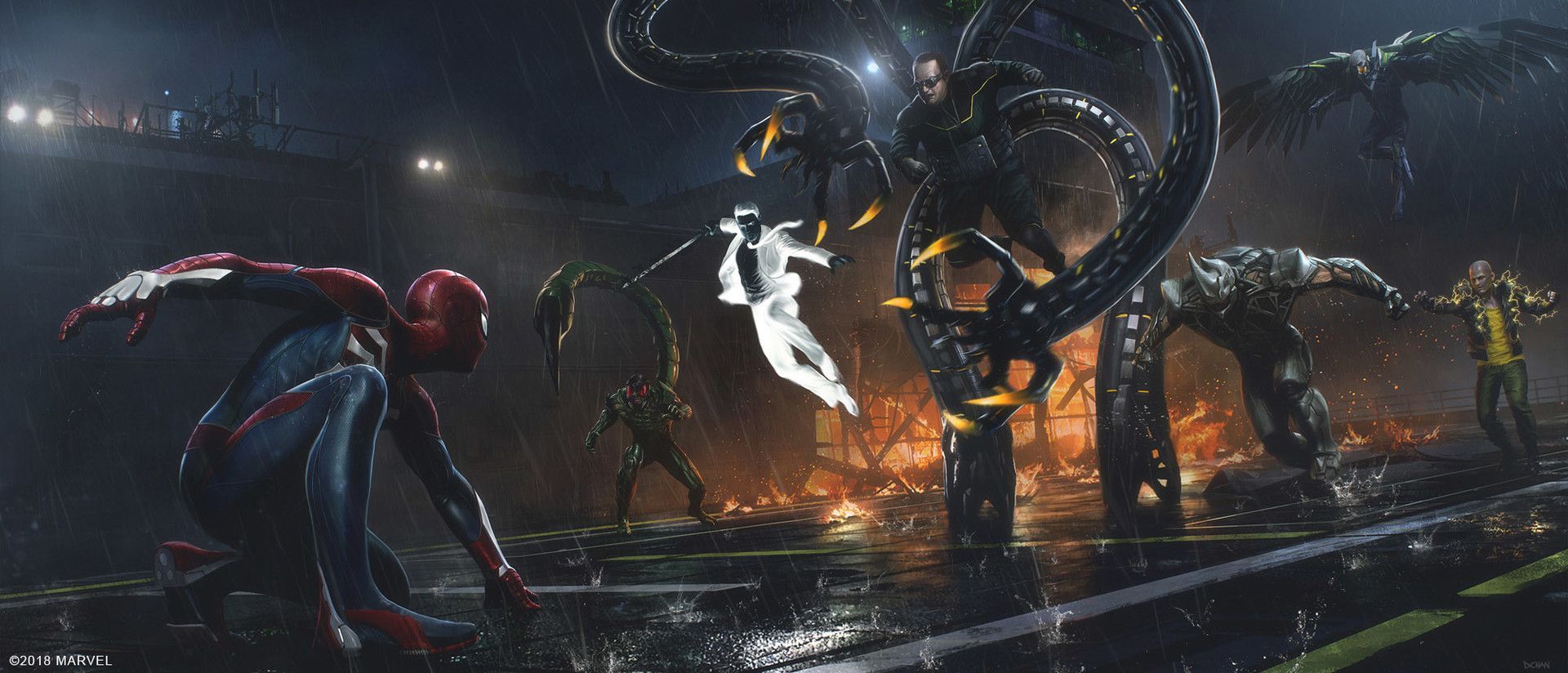 SPIDER MAN PS4: Amazing Keyframe Concept Art Features Doc Ock