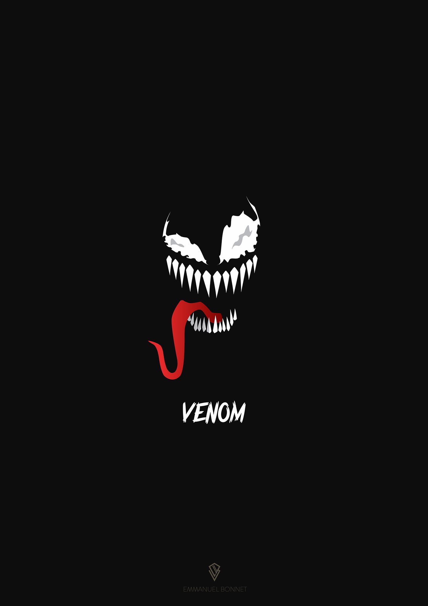 Minimalist version of Venom from Spiderman (Illustrator CS6). Venom art, Marvel wallpaper hd