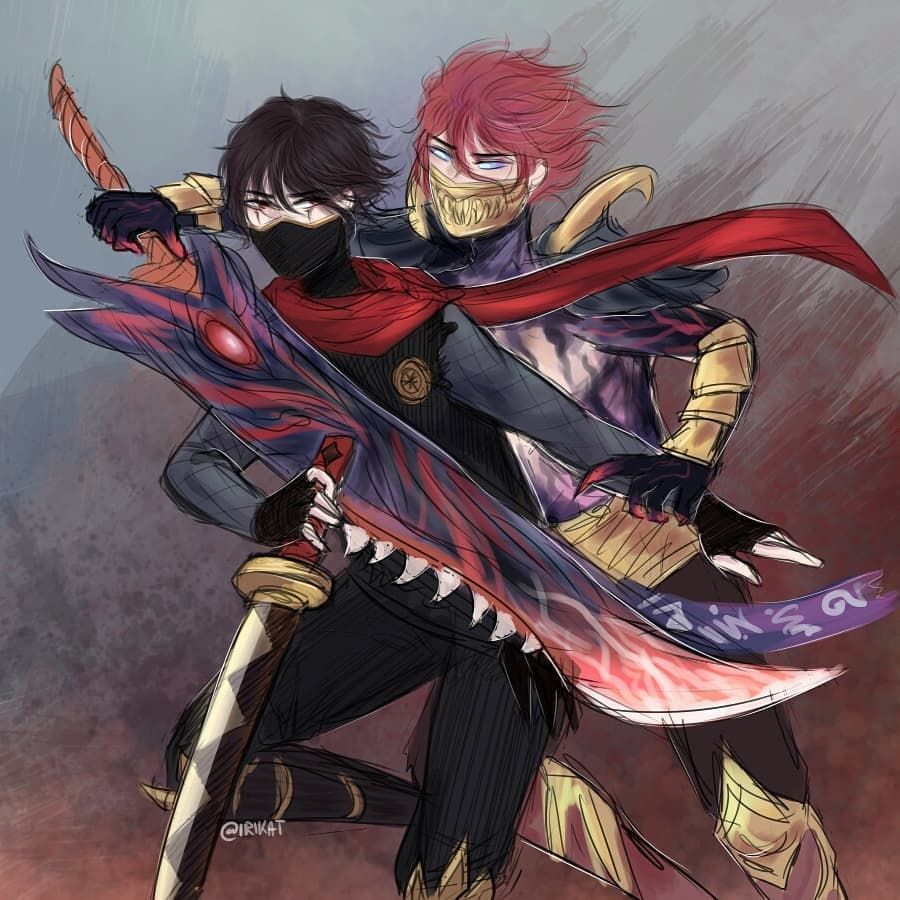 Hayabusa and Hanzo Who's the best ninja? UwU Sorry if the drawing is too messy ^^; #hayabusamlbb #hayabusamobilelege. Animasi, Desain karakter game, Gambar anime