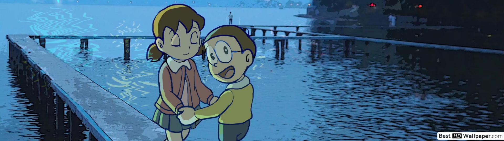 Nobita & Shizuka HD wallpaper download