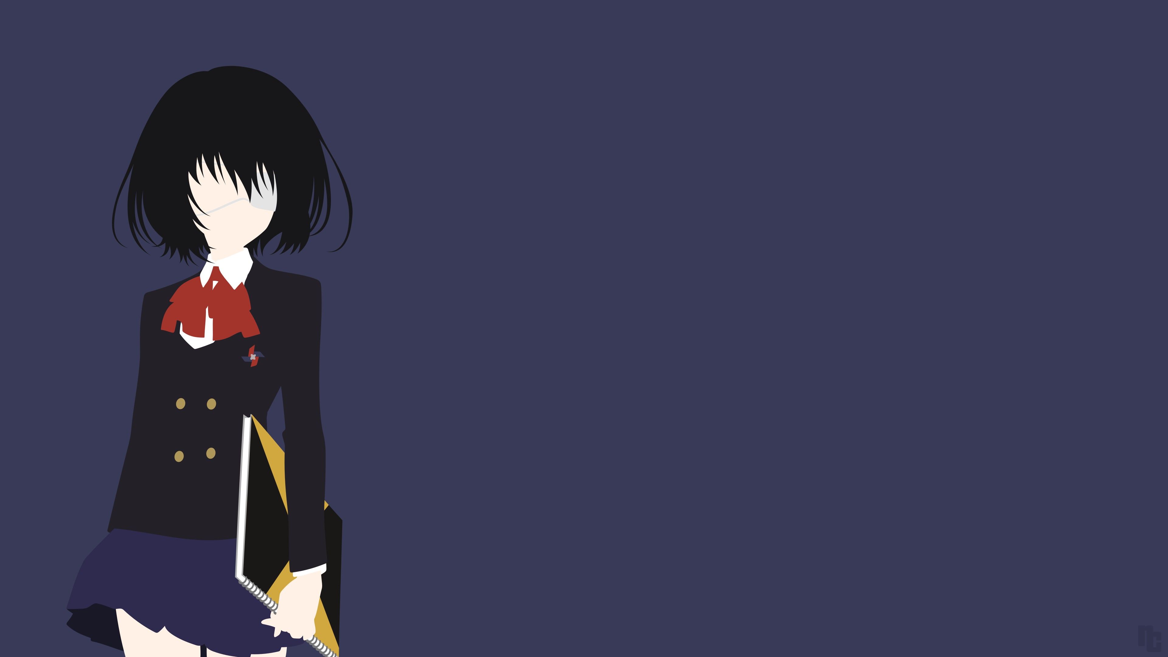 Another, Misaki Mei, Minimalism, Anime girls Wallpaper HD