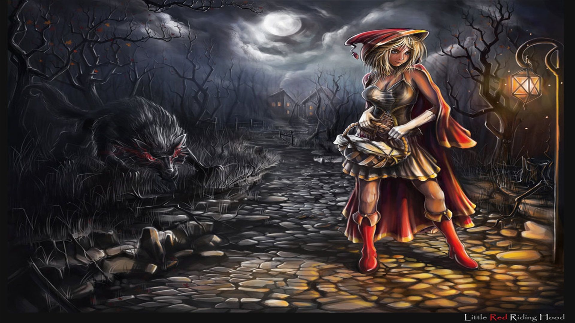 Free download Fantasy Red Riding Hood Wallpaper [1920x1080]