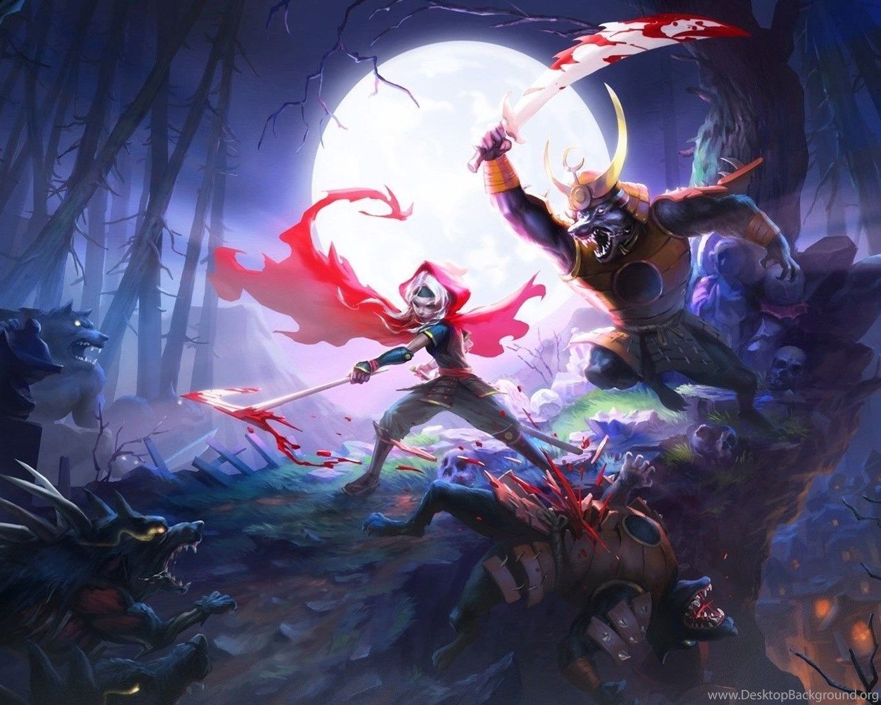 Little Red Riding Hood Fighting With Wolves Wallpaper WallDevil
