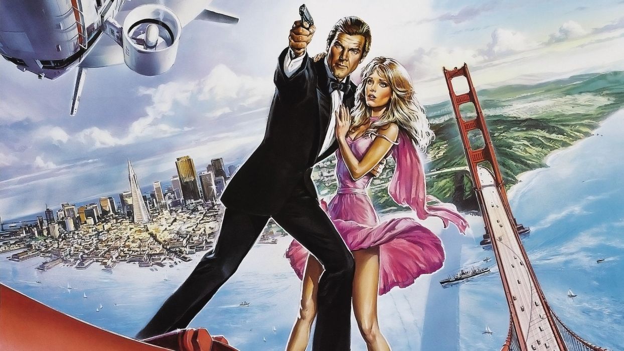 Movies James Bond Golden Gate Bridge Roger Moore wallpaper