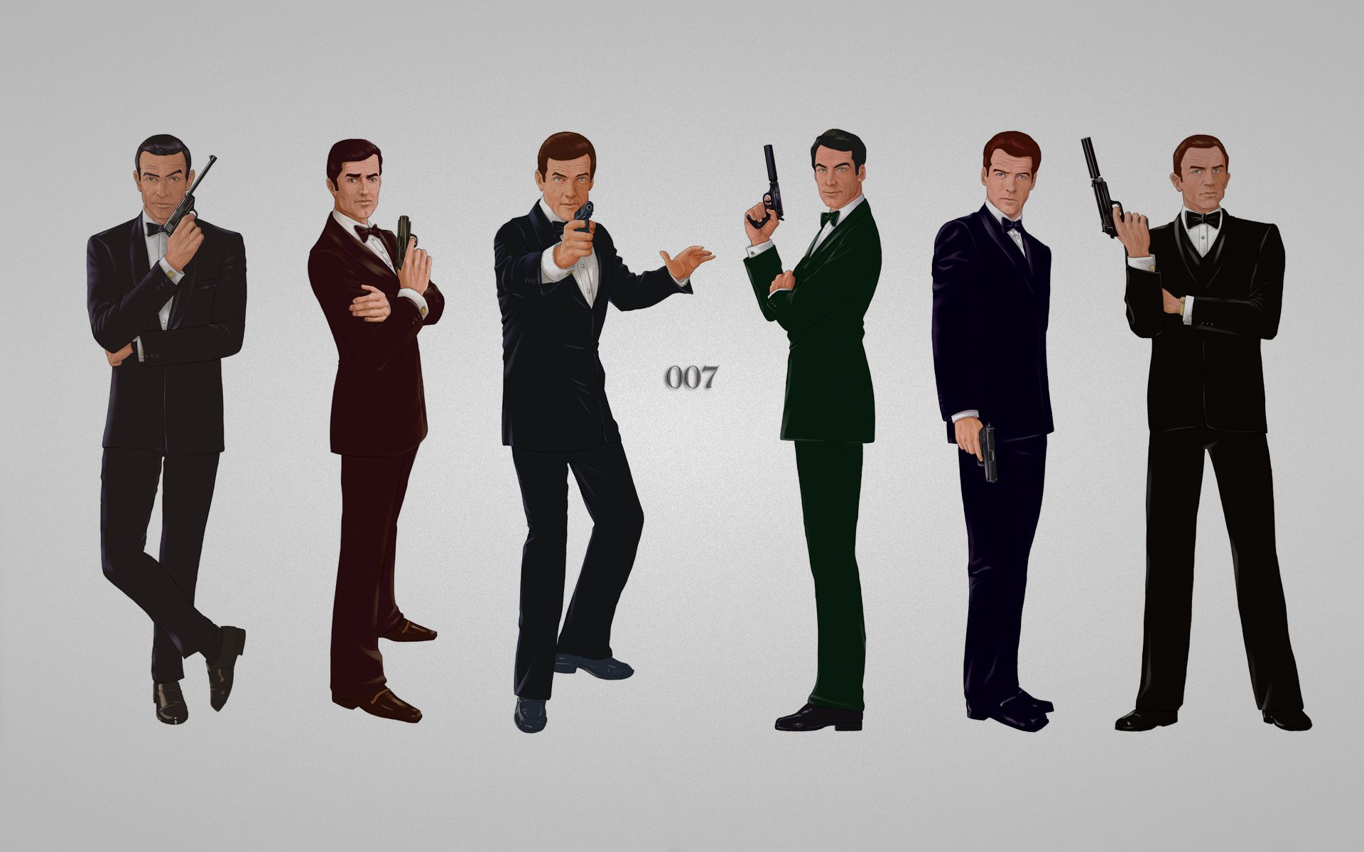 James bond in different poses wallpaper and image