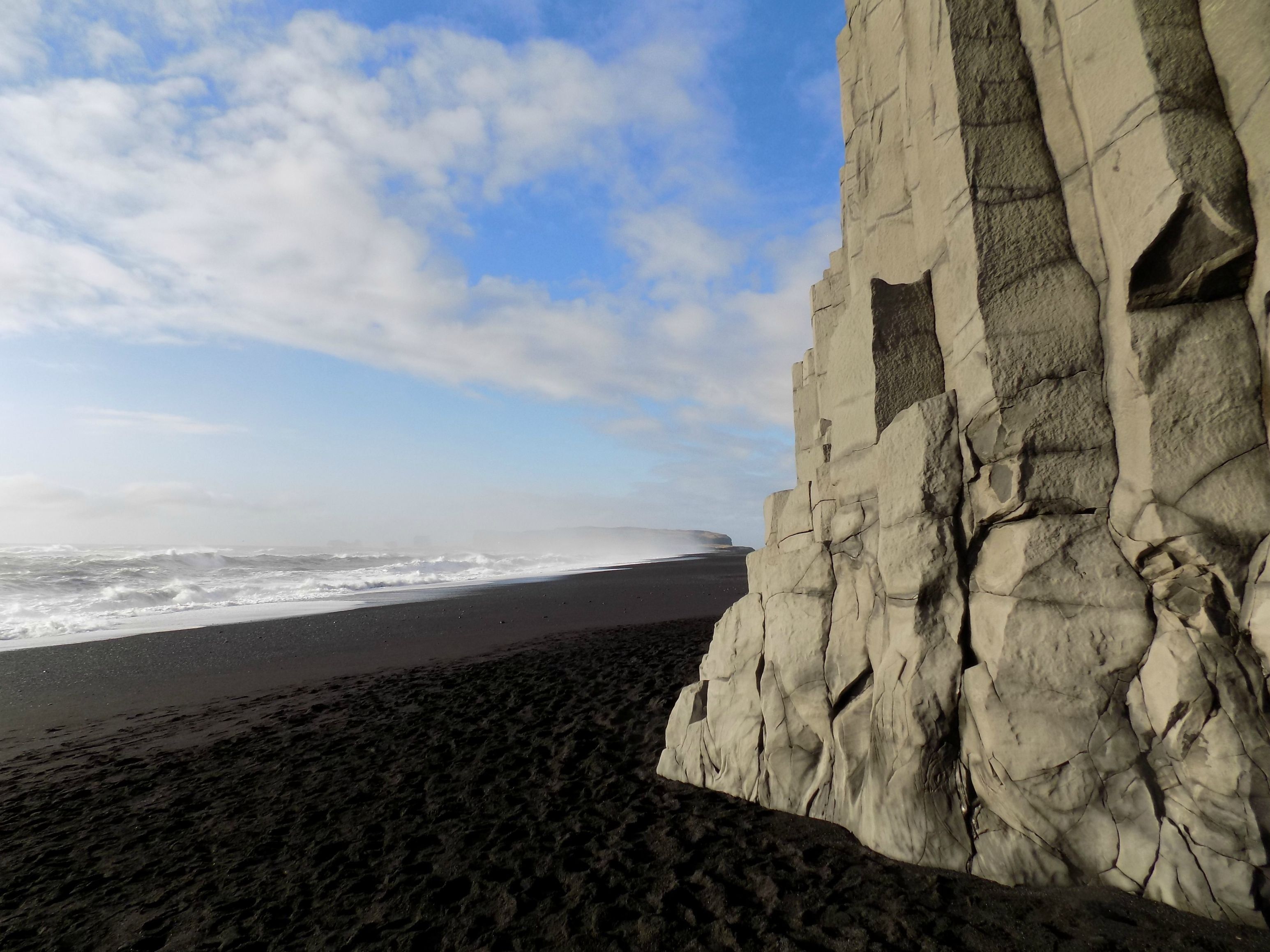 Black Sand Basalt Columns and the Atlantic Ocean at Reynisfjara