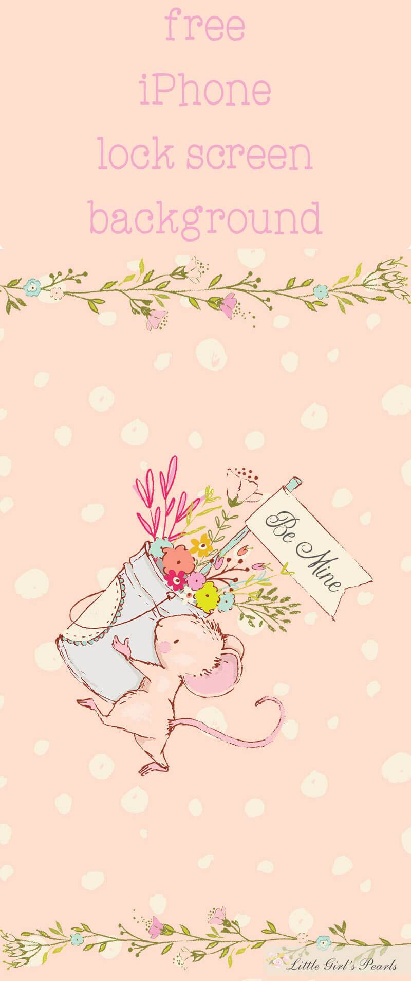 Be Mine Floral Mouse Phone Wallpaper
