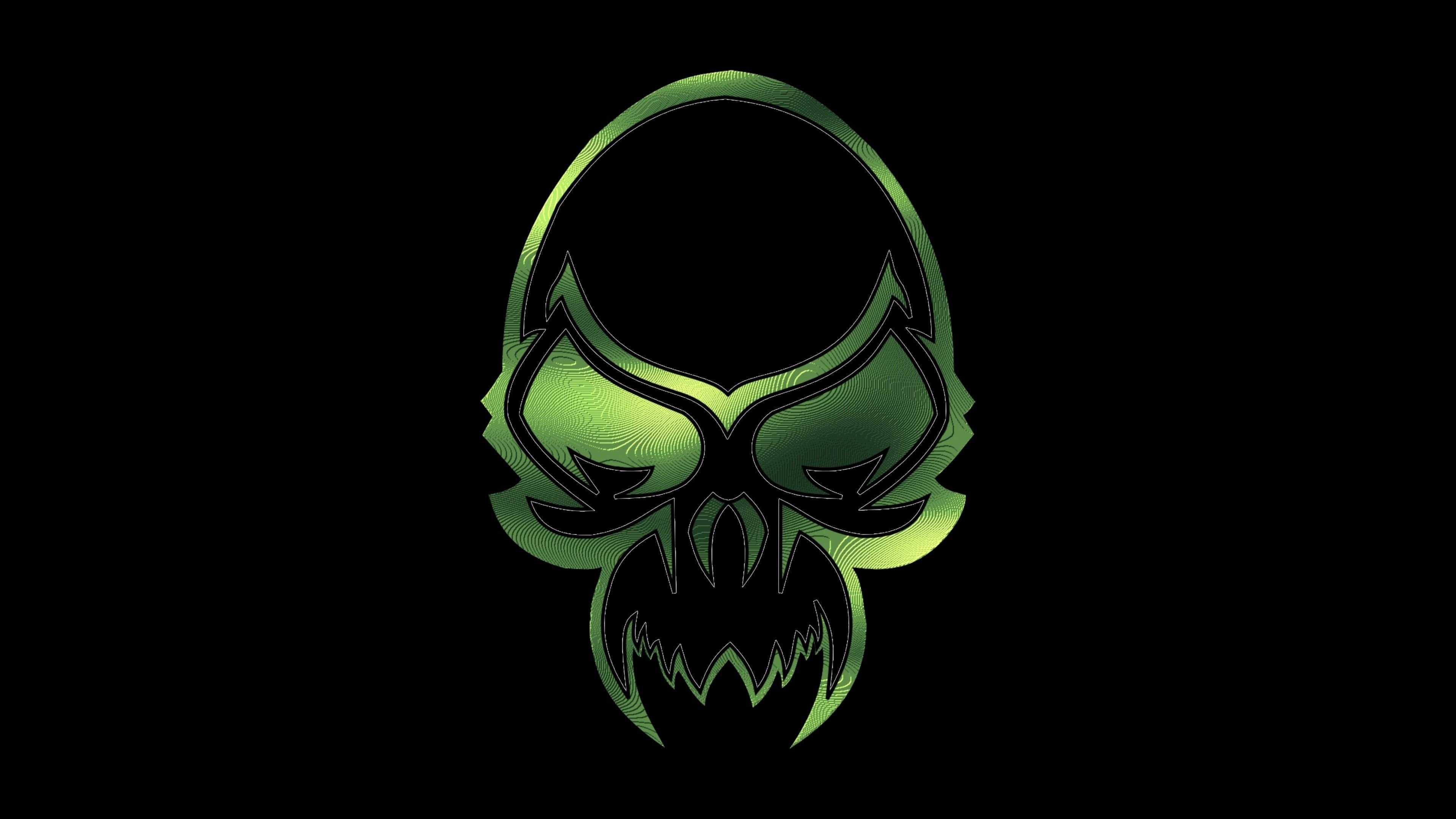 Download 3840x2160 Green Skull, Creature Wallpaper for UHD TV
