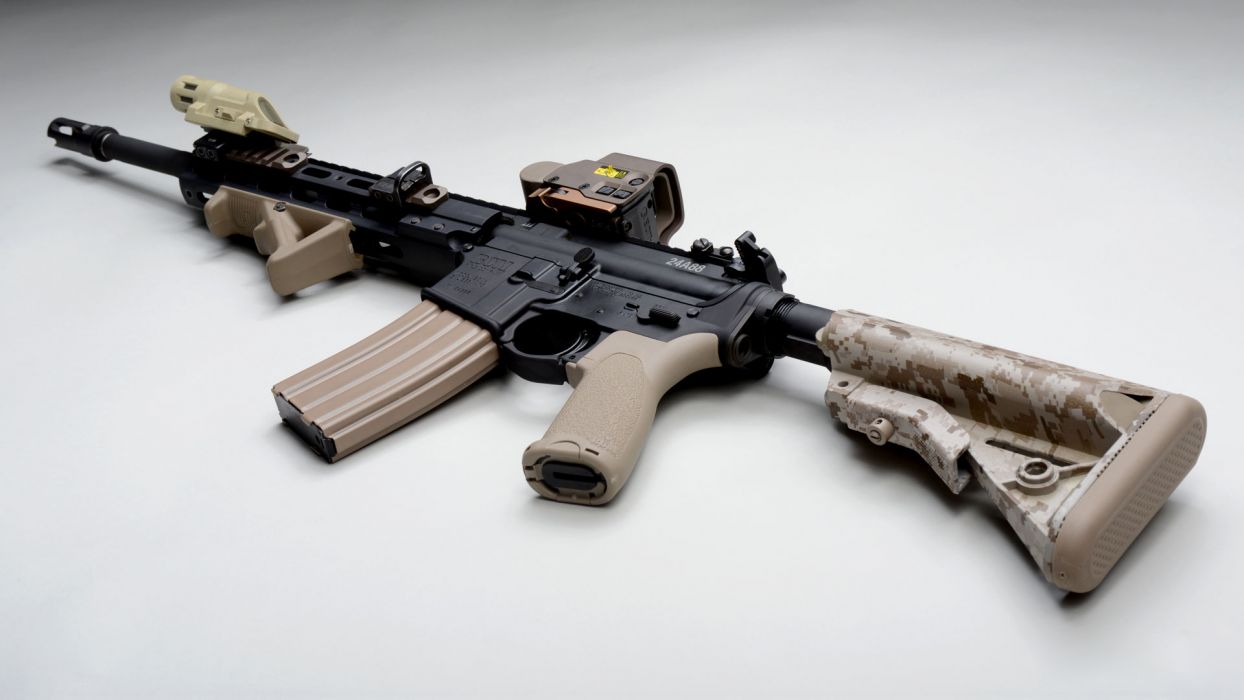 Automatic Ar 15 Assault Rifle Weapon Gun Military Wallpaper