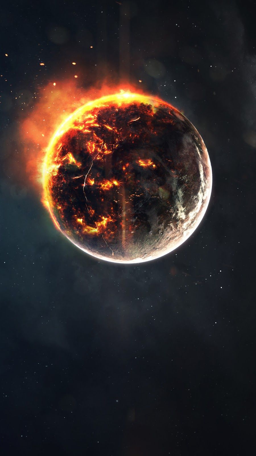 Planet on fire. Android wallpaper, Planets, Earth