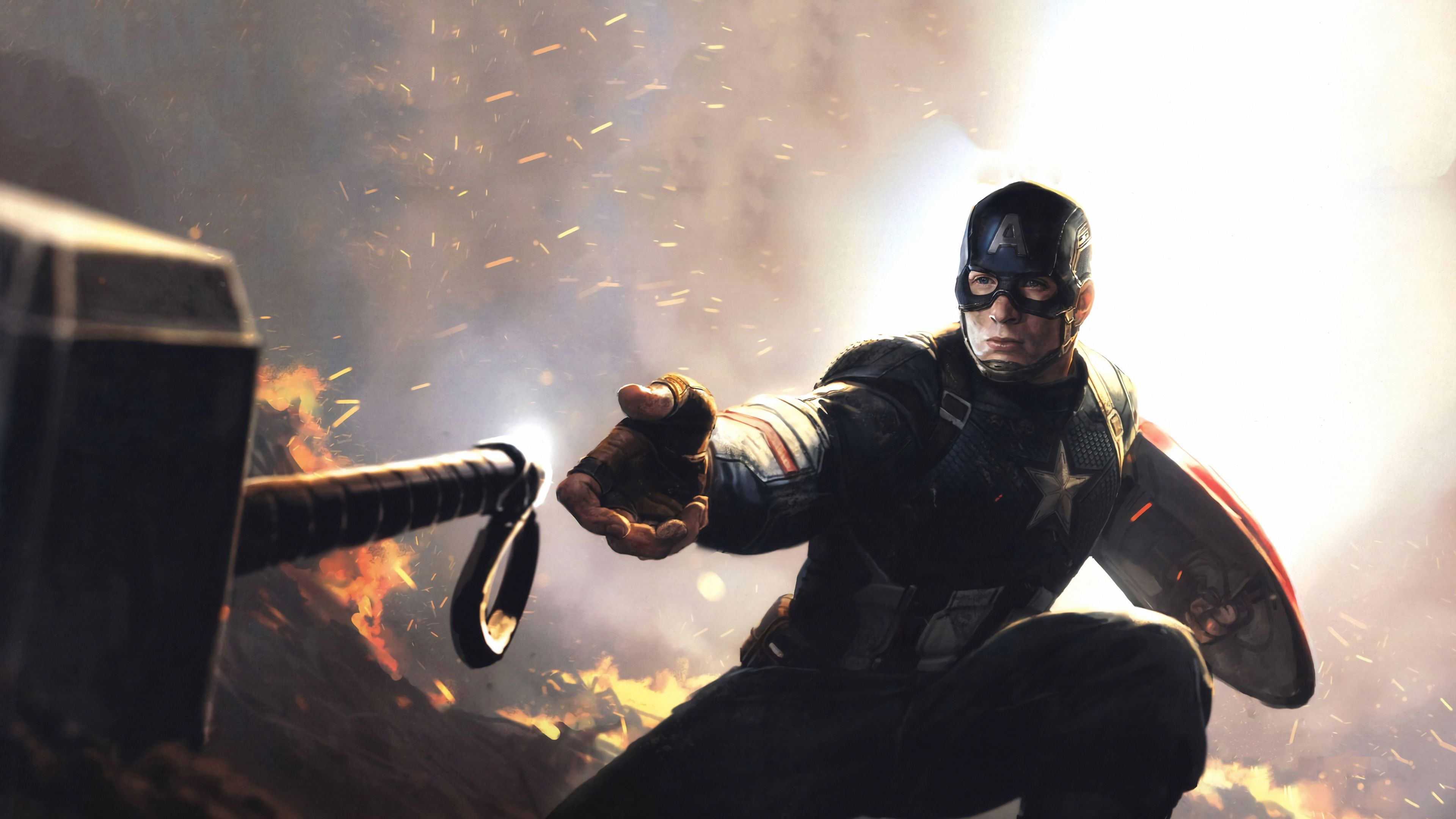 Captain America With Hammer Wallpapers  Wallpaper Cave