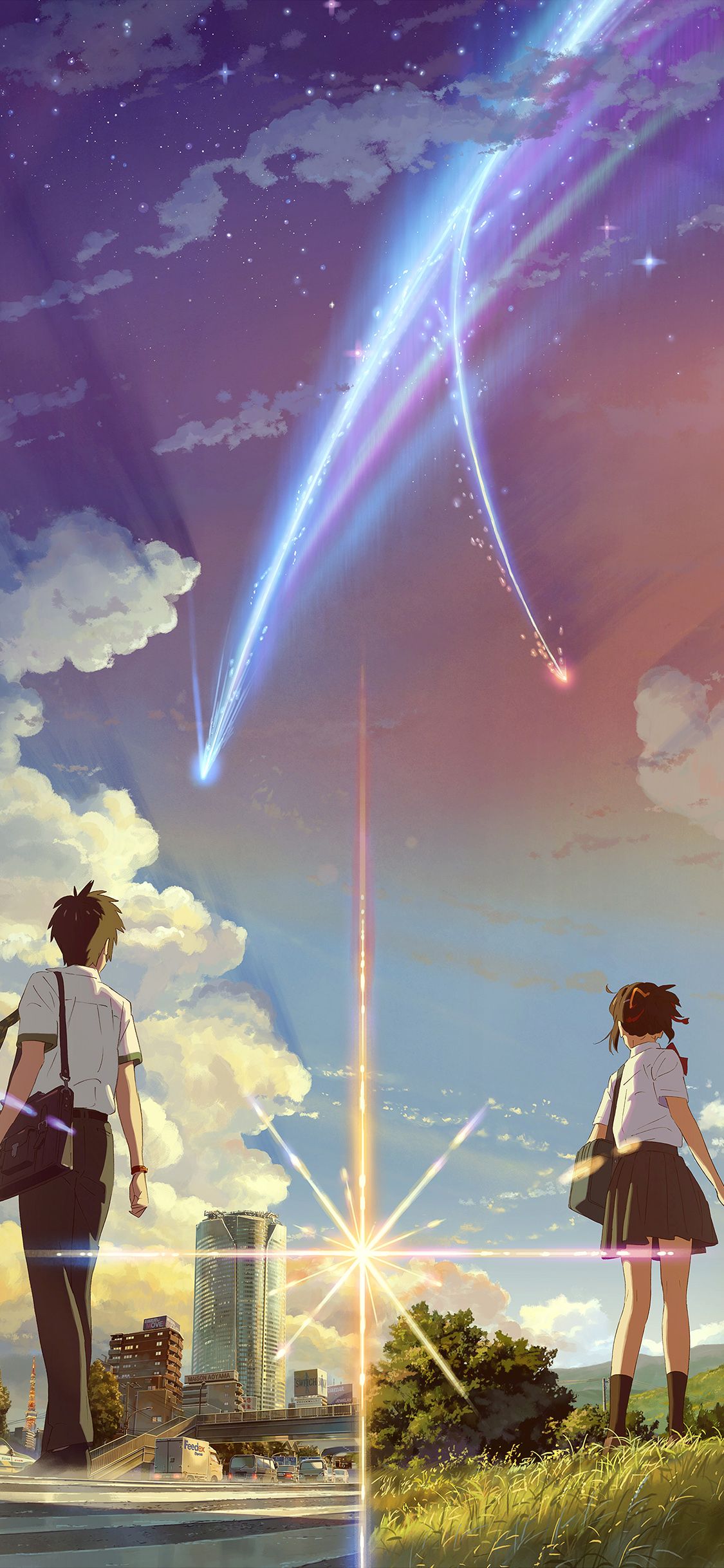 iPhone X wallpaper. boy and girl anime