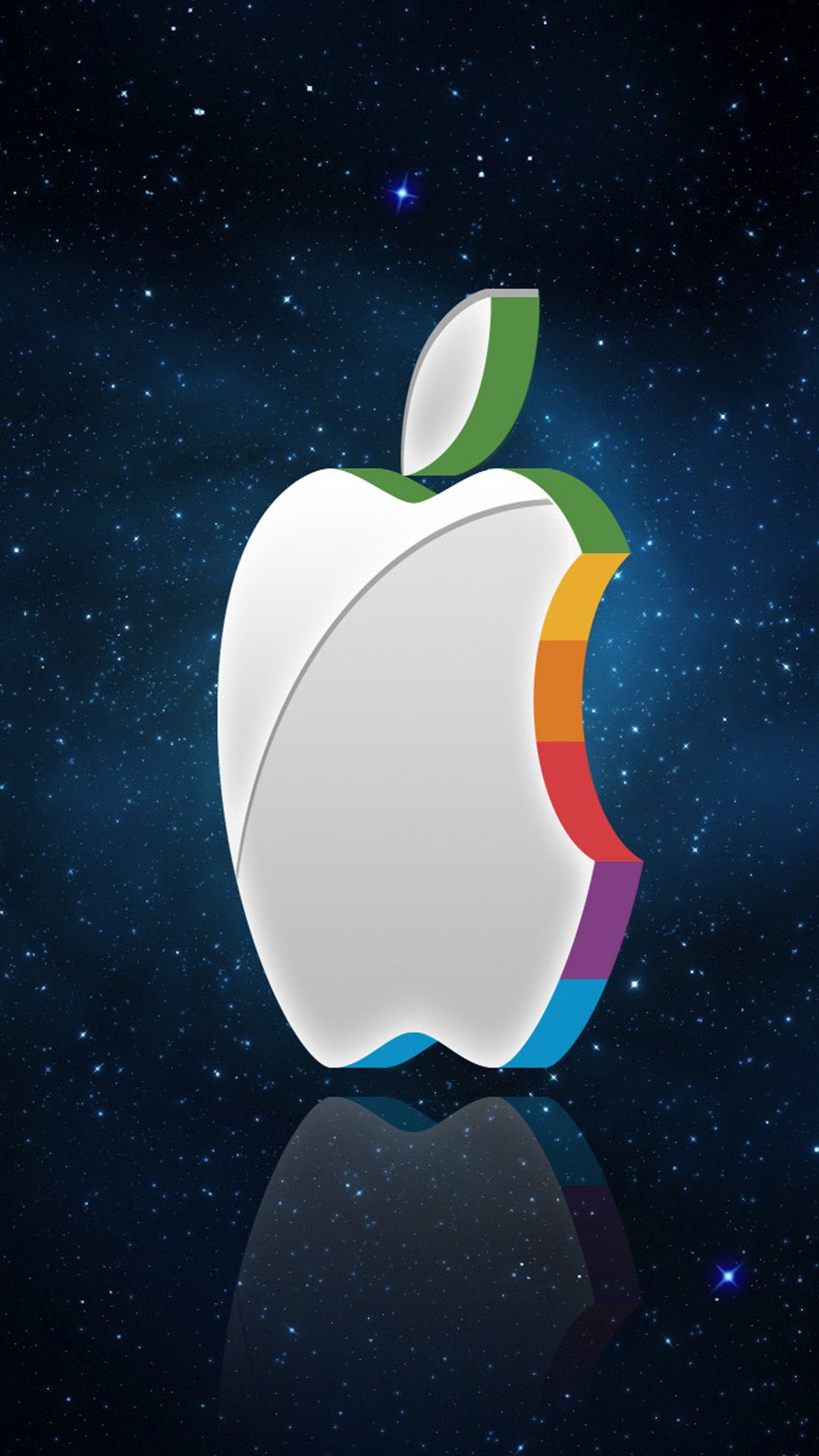3D Apple Logo In Space Wallpaper and Background for iPhone