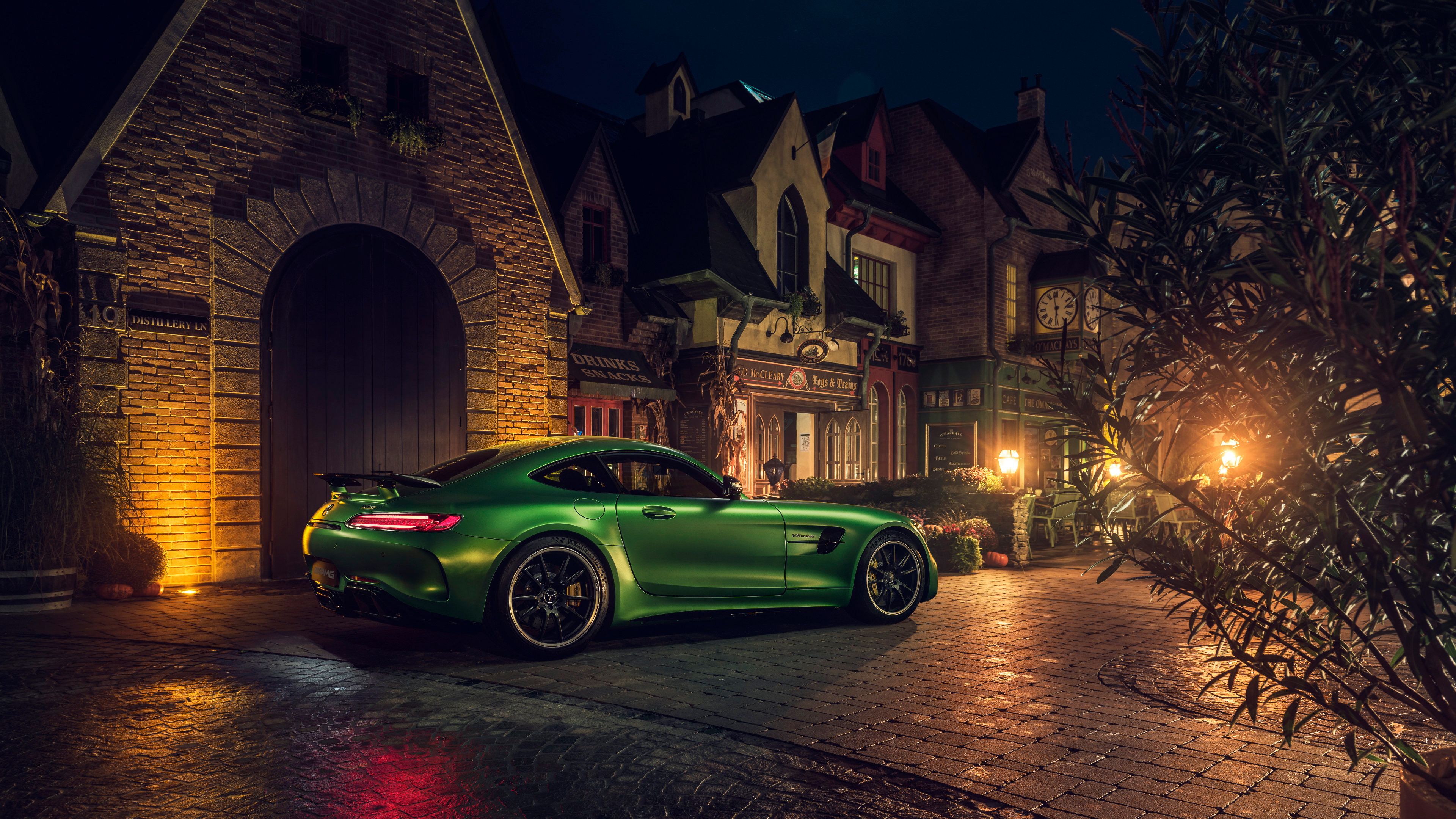 Green Mercedes AMG GT R Rear 4k, HD Cars, 4k Wallpaper, Image