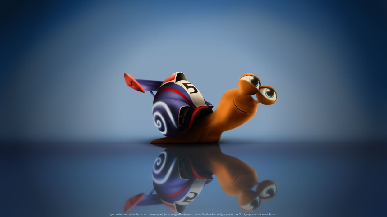 Turbo snail cartoon cute funny love pc mac desktop free wallpaper
