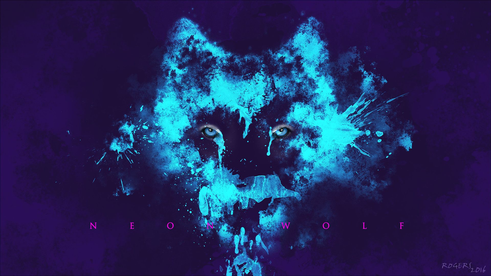 Neon Wolf Red Rogers 1920x1080.
