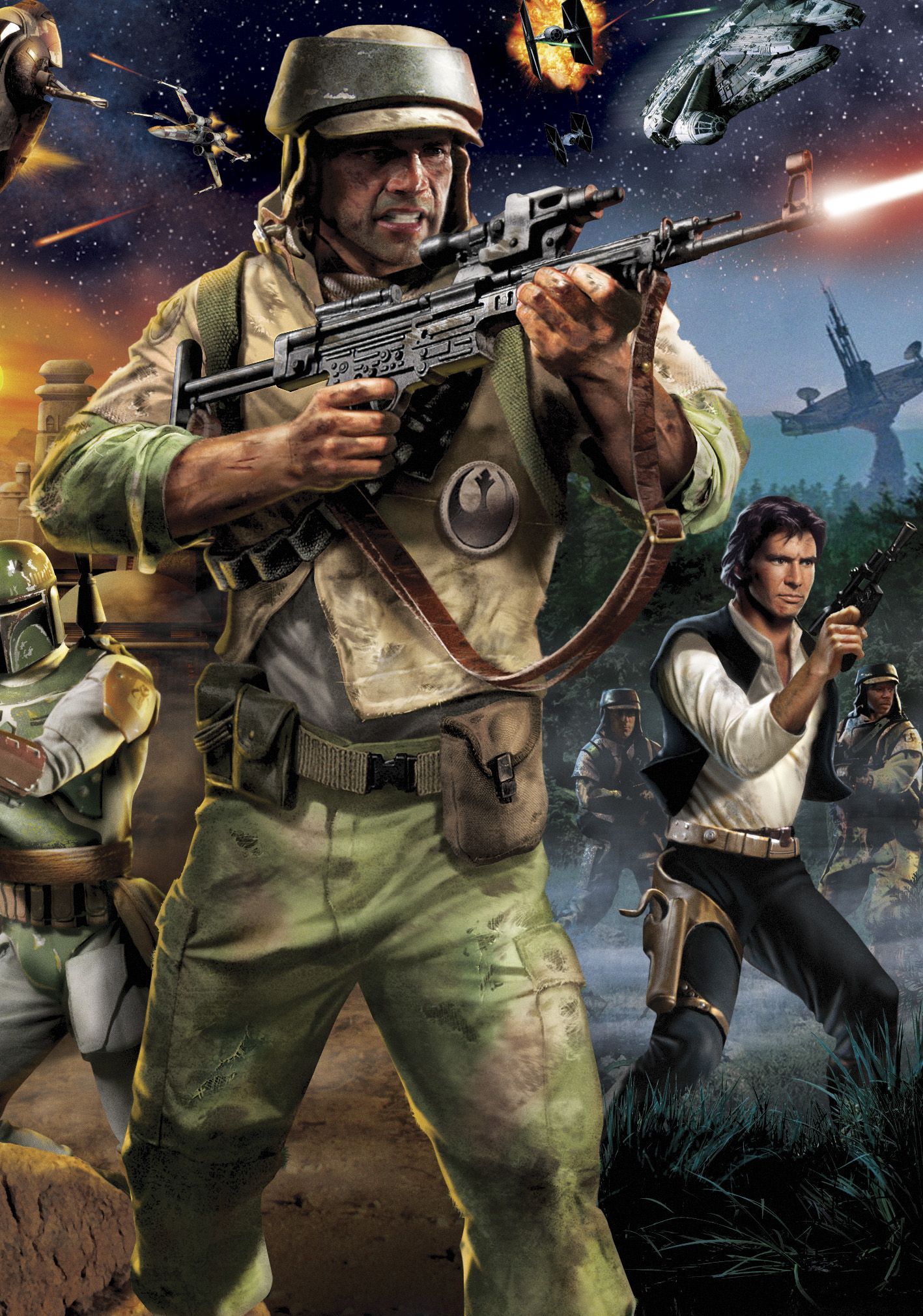 Renegade Squadron Commandos and Han Solo at war. Star wars characters, Star wars, Star wars artwork