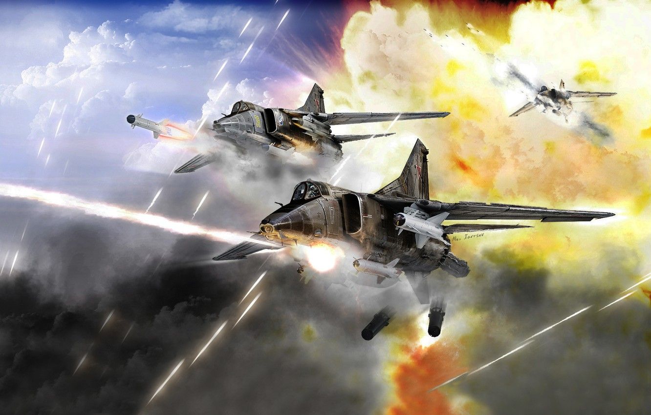 Wallpaper Sky, Mig Еxplosion, Fighter Bomber, Dogfight Image