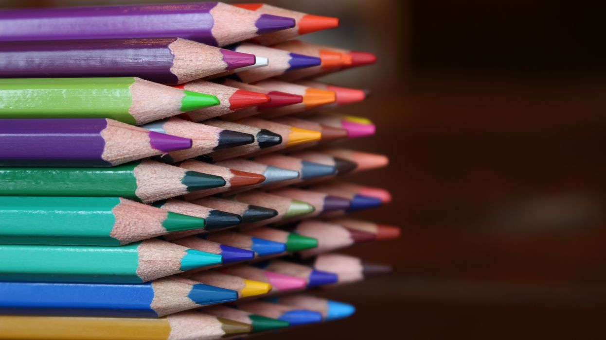 Art materials colored pencils colorful coloured pencils colourful