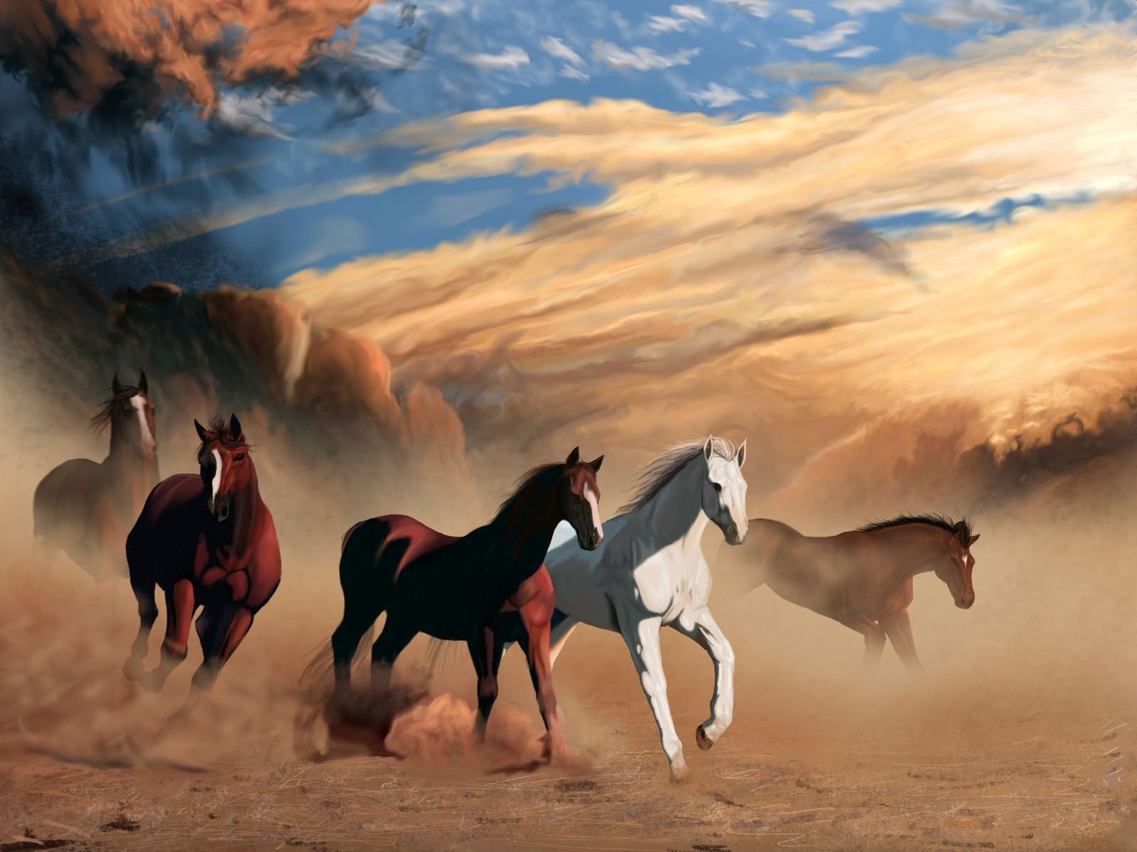 Horses Wallpaper. Horse Desktop Background 279 - Painting