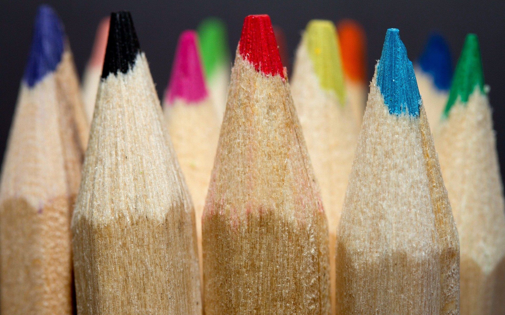 Wallpaper Colored pencils macro photography 1920x1200 HD Picture