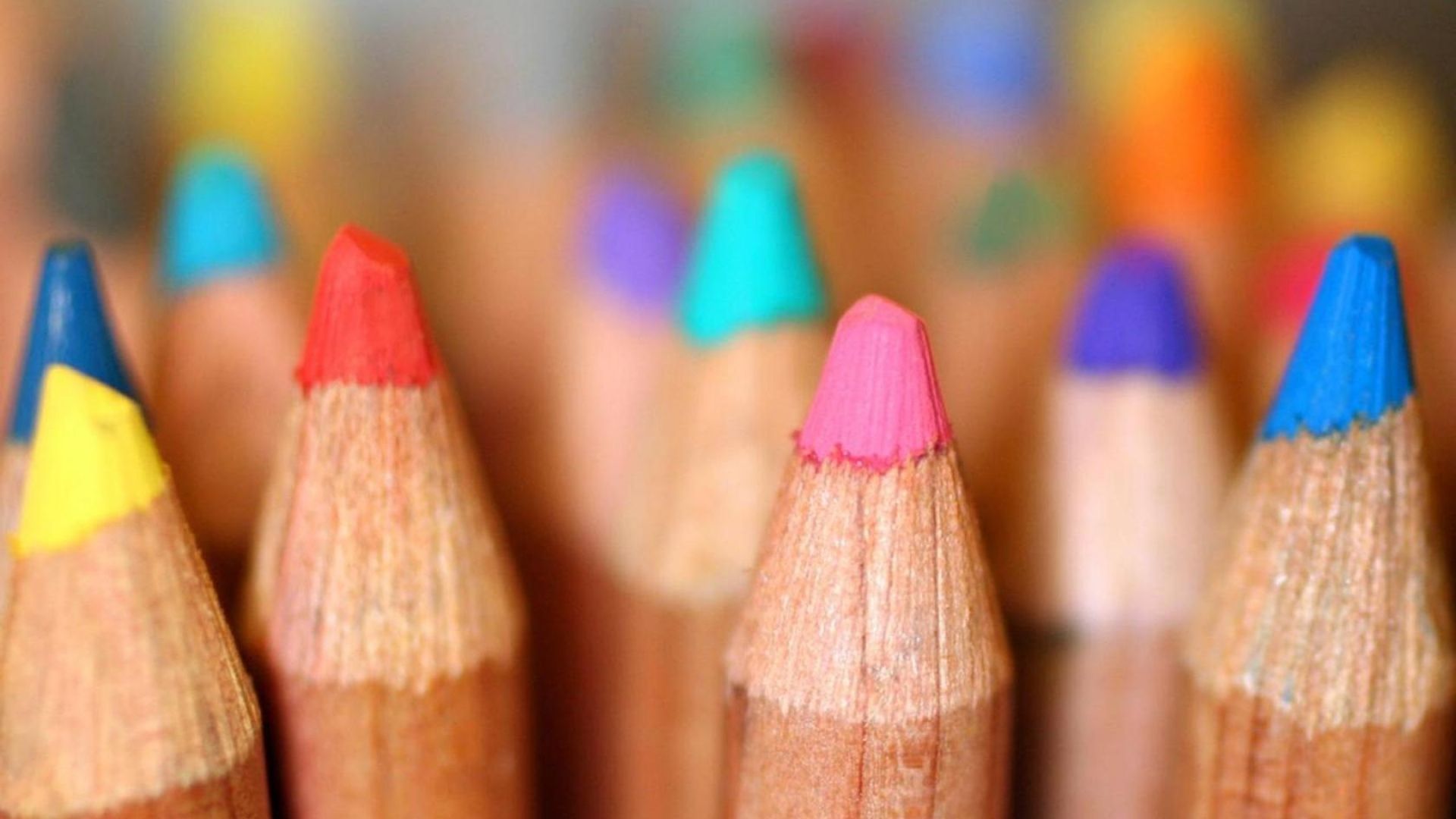 Download Wallpaper 1920x1080 mood, pencils, colored, macro Full HD