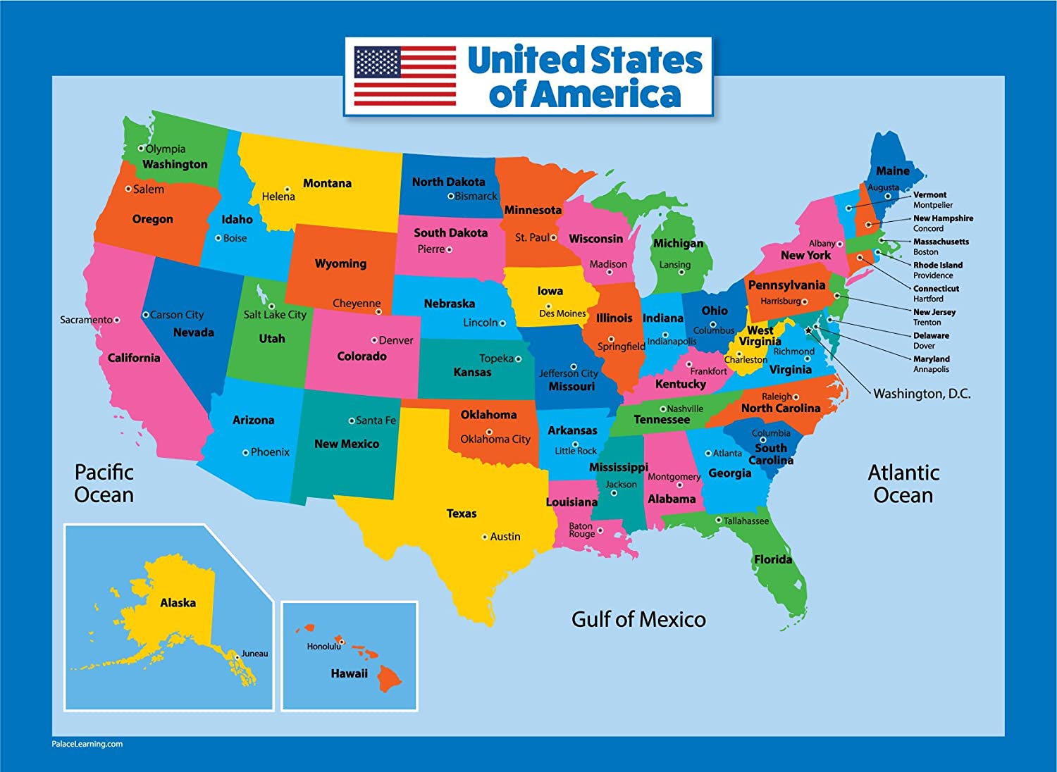 Amazon.com, USA Map for Kids States Wall